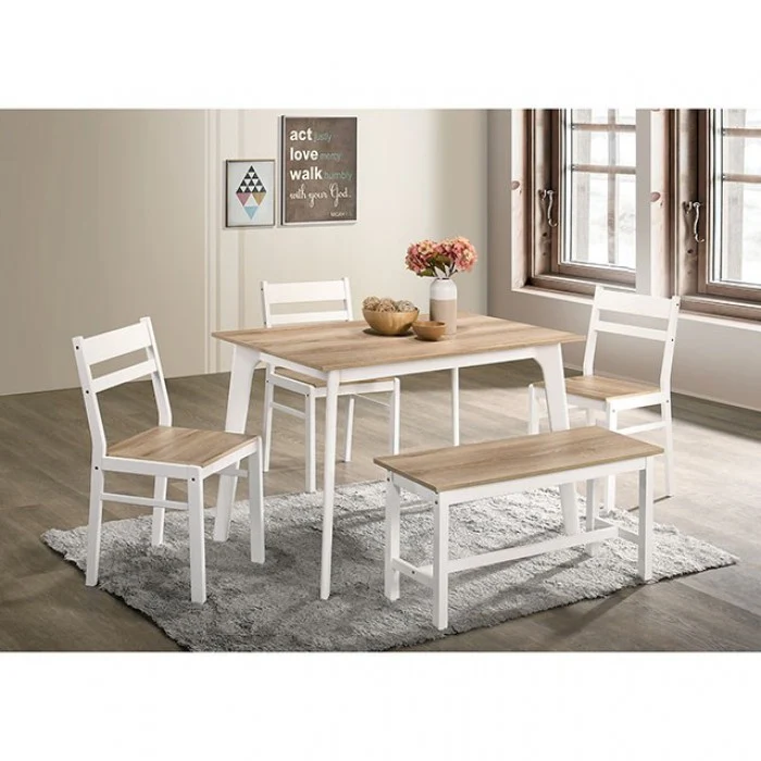 Debbie Natural/White 5-Piece Dining Room Set