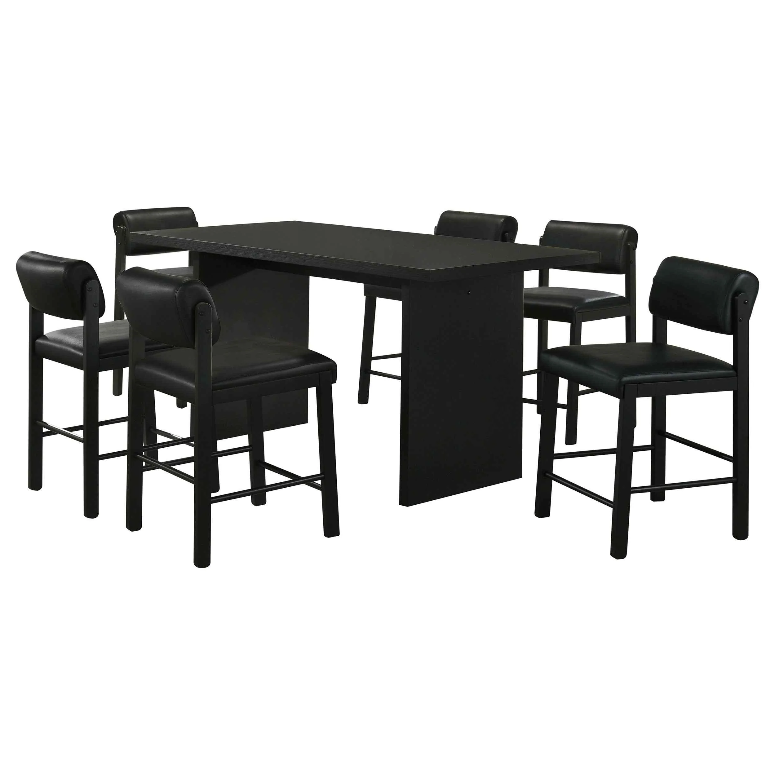 Decker Black 7-piece 70-inch Rectangular Counter Height Dining Set - Image 2