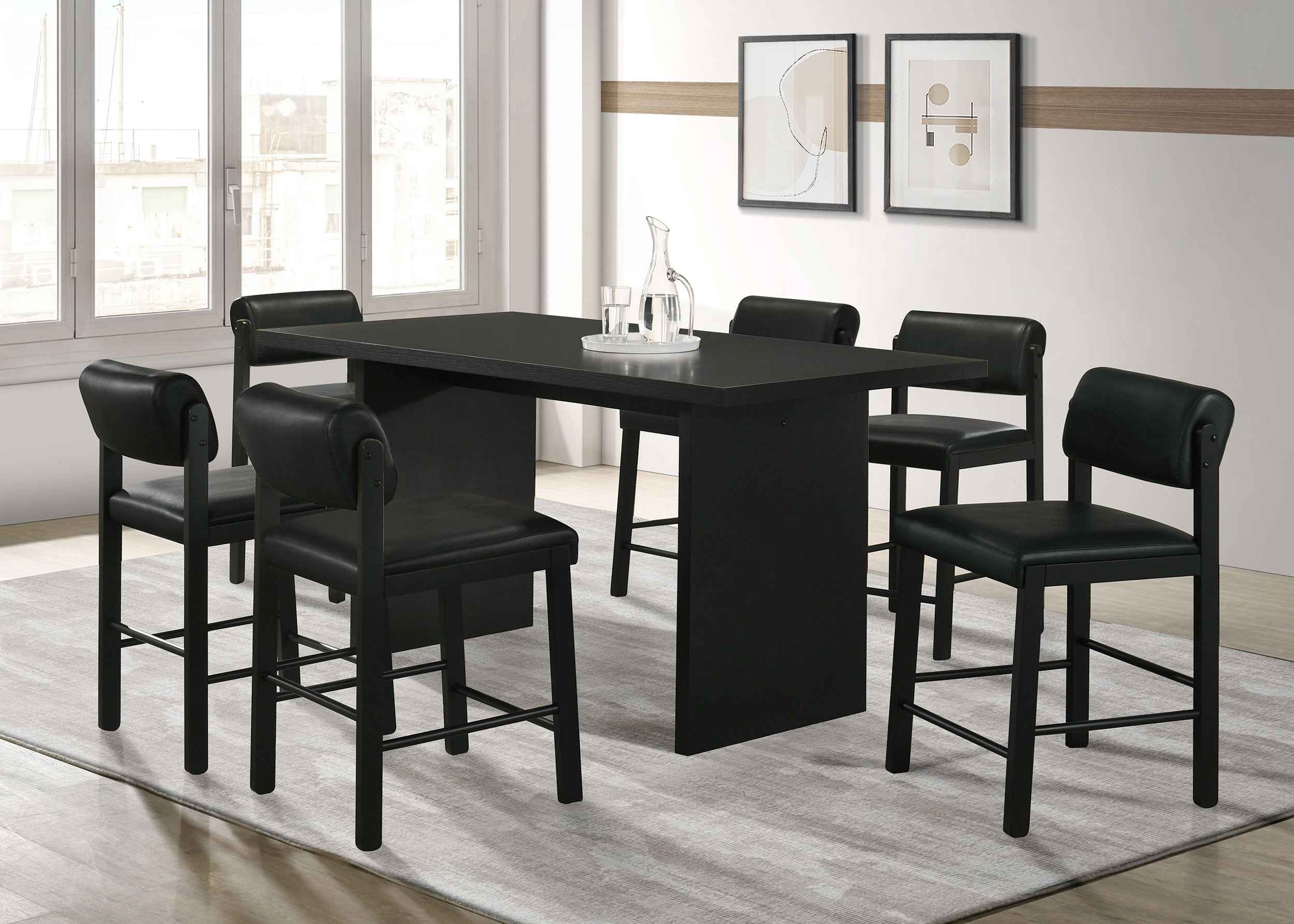 Decker Black 70-inch Rectangular Wood Counter Height Dining Table - Image 12