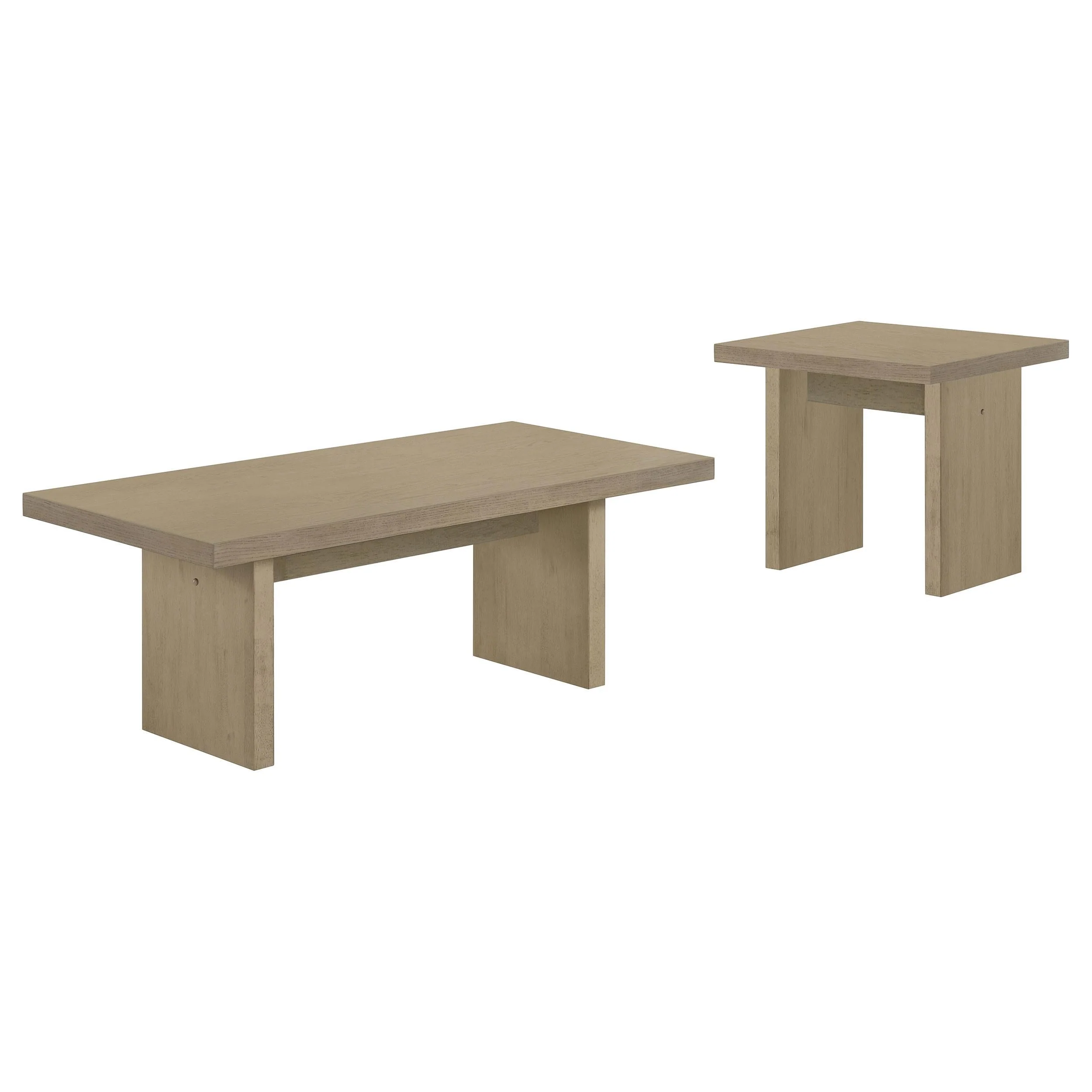 Decker Natural Oak 47-Inch Rectangular Cocktail Coffee Table - Image 2