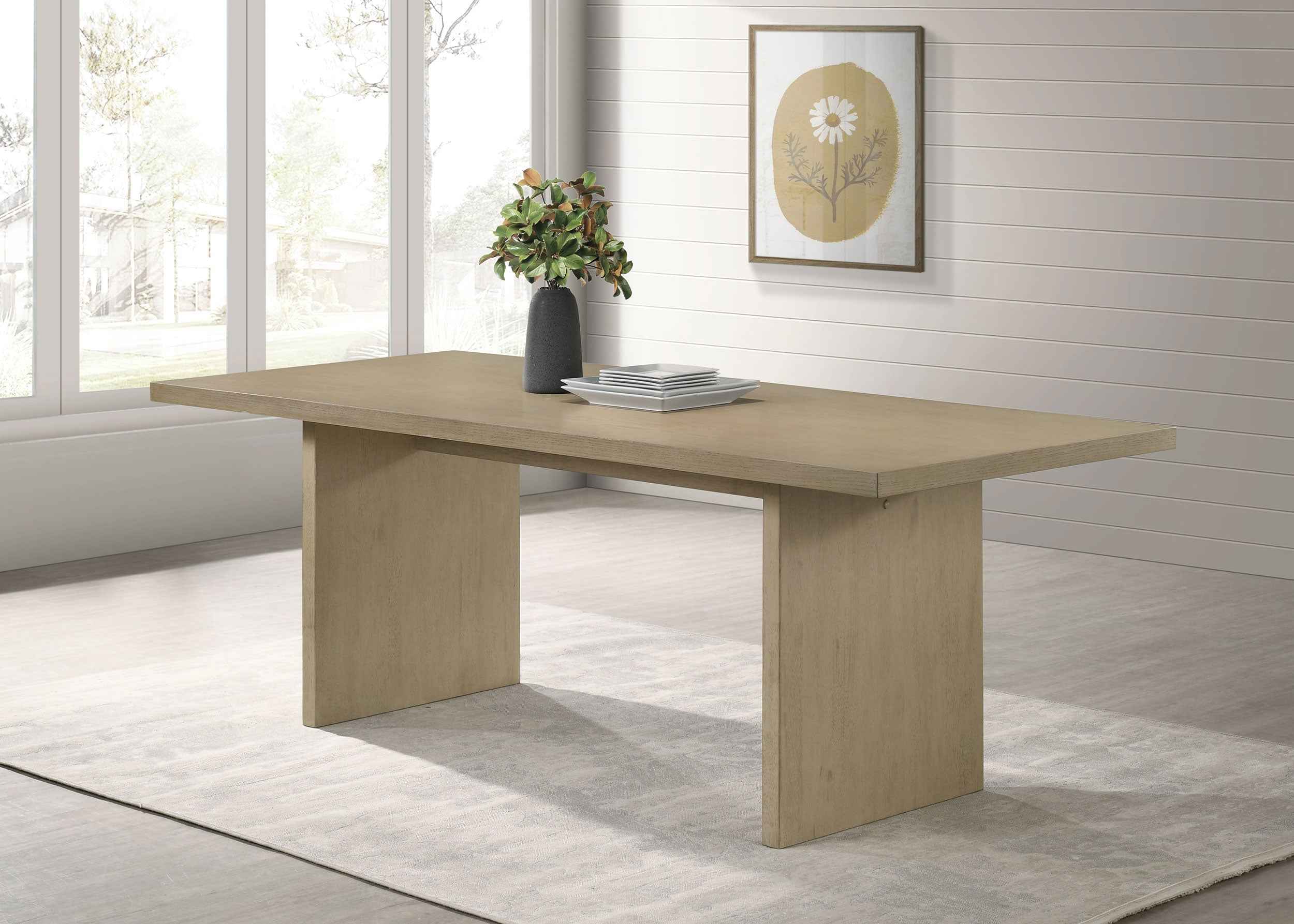 Decker Natural Oak 82-inch Rectangular Wood Dining Table
