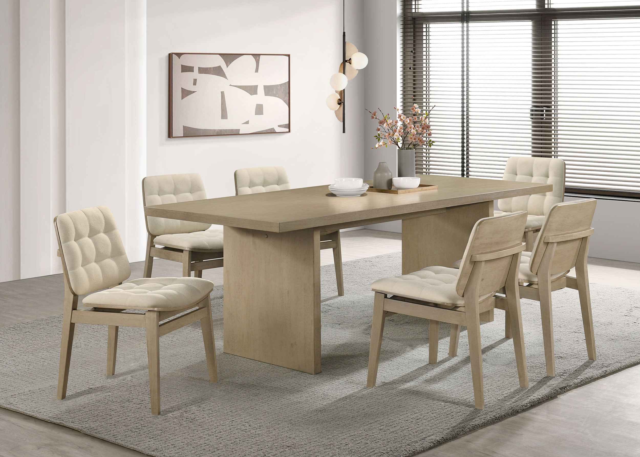 Decker Natural Oak 82-inch Rectangular Wood Dining Table - Image 14