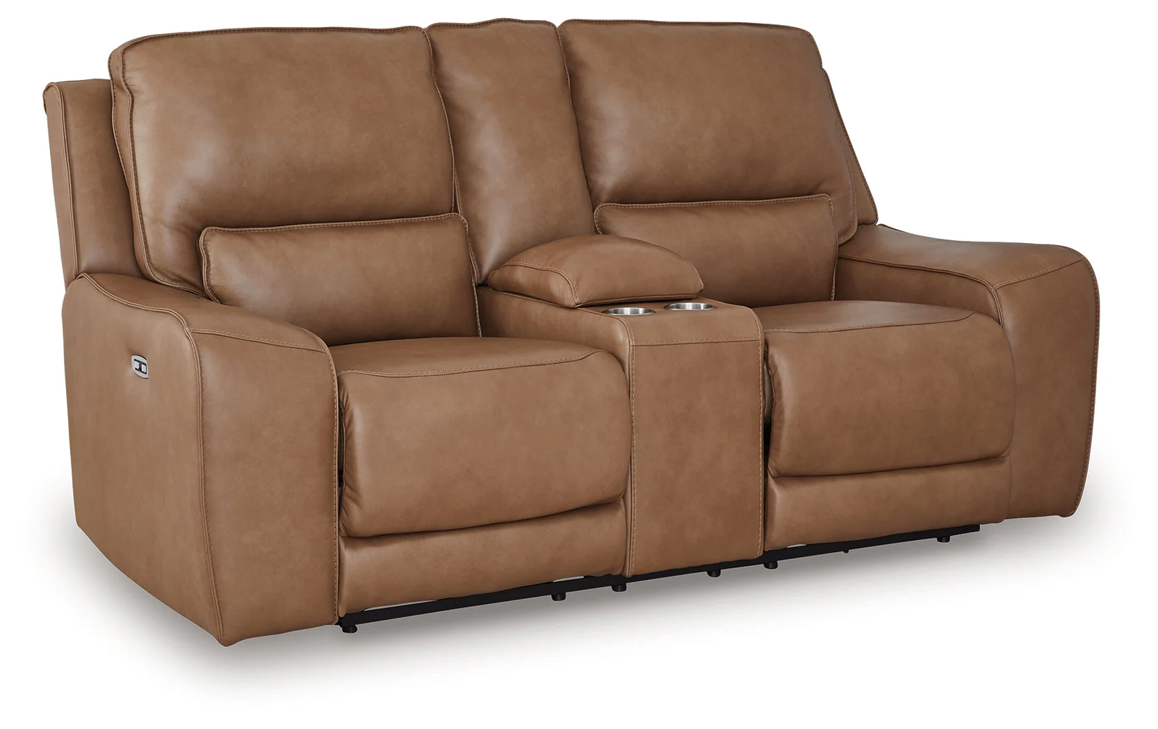 DeepWakes Caramel Power Reclining Loveseat with Console - Image 2
