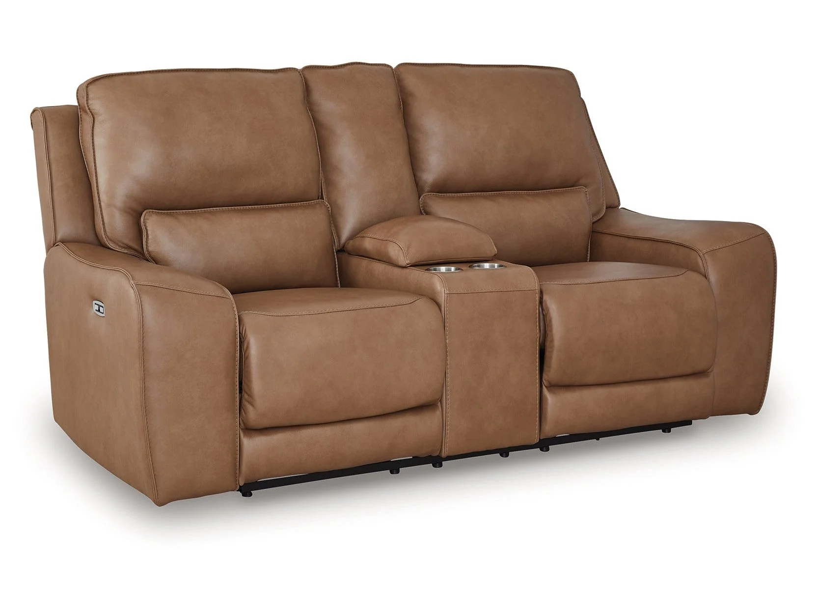 Deepwakes Caramel Power Reclining Loveseat with Console - Image 2