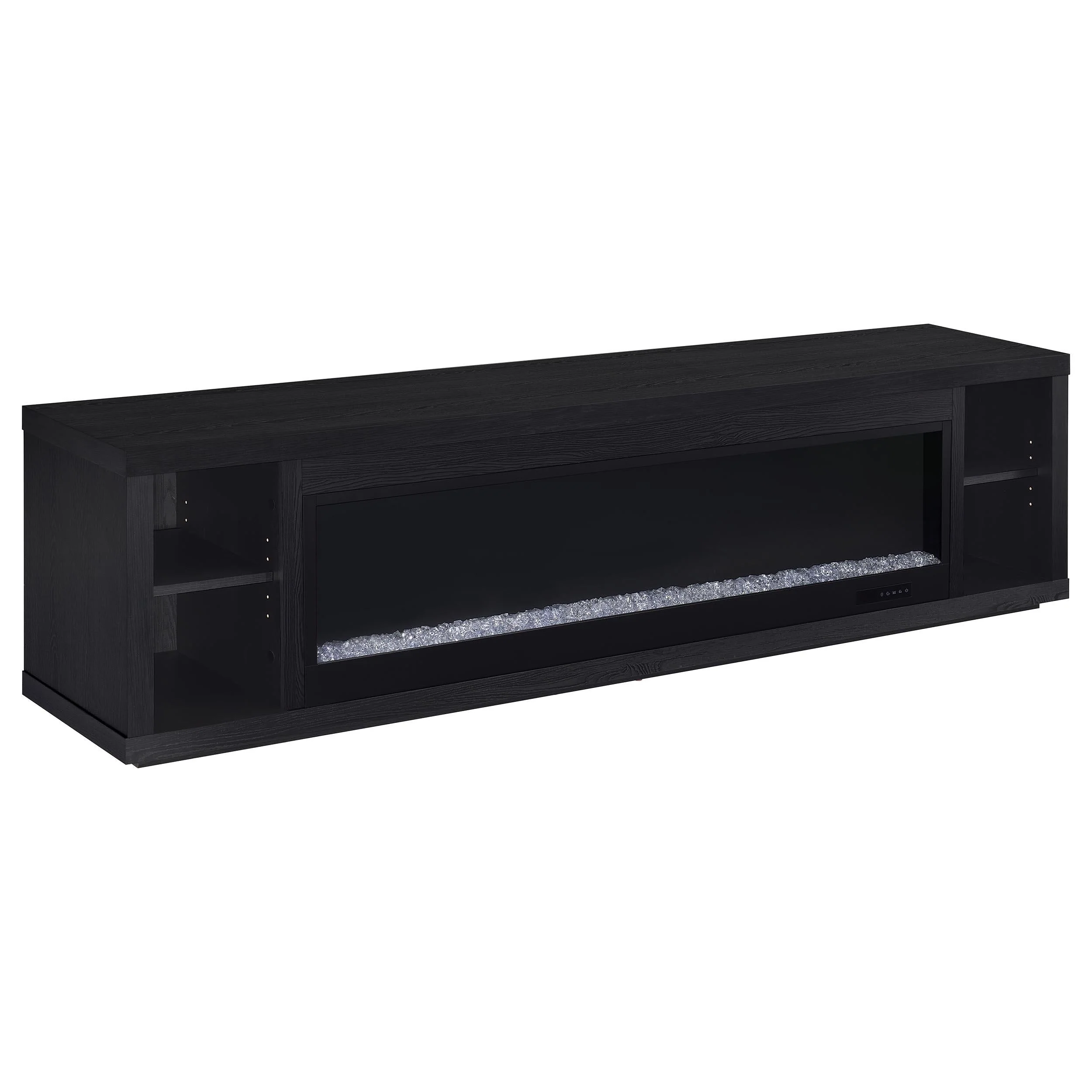 Deiter Black 79-inch TV Stand Fireplace Media Console - Image 2