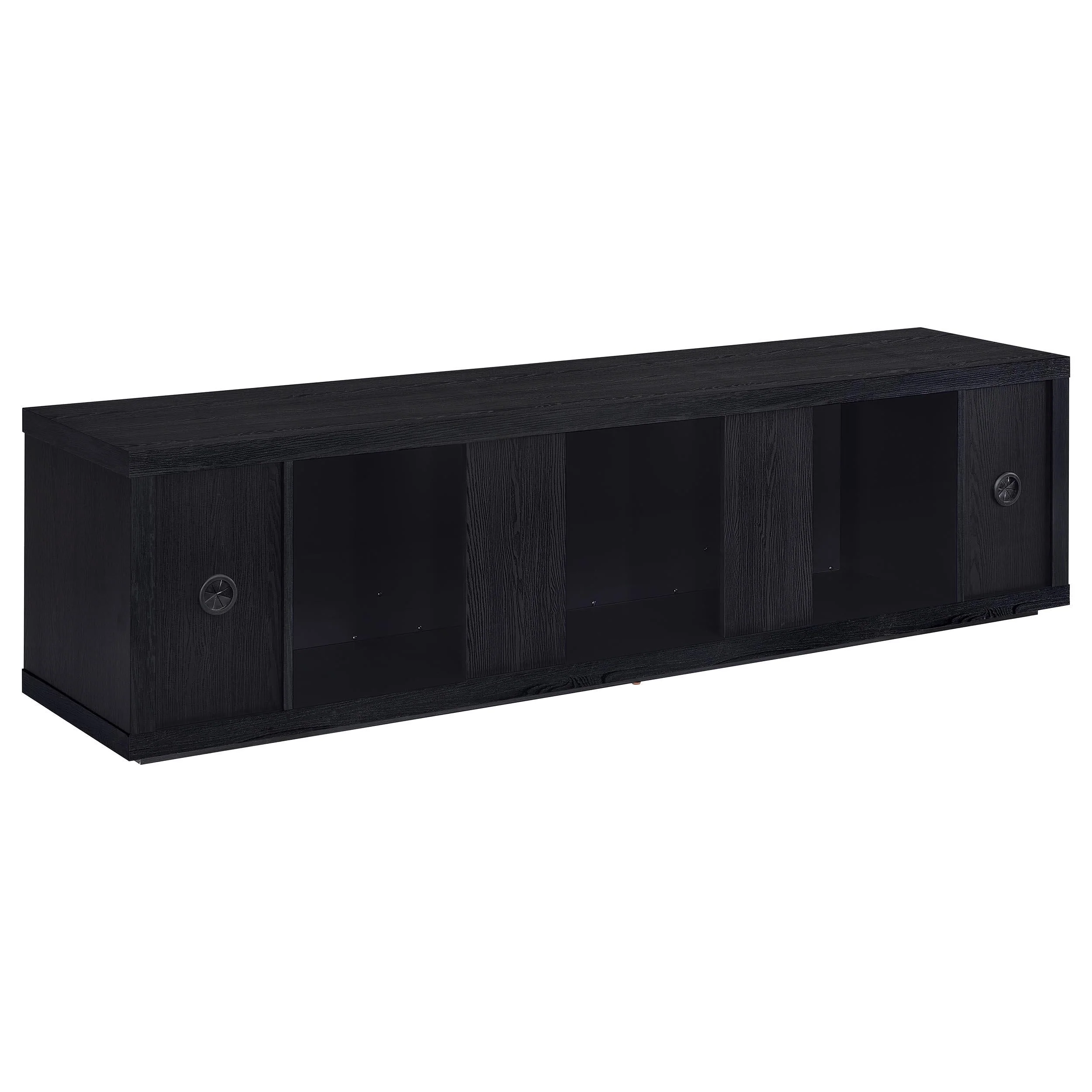Deiter Black 79-inch TV Stand Fireplace Media Console - Image 6
