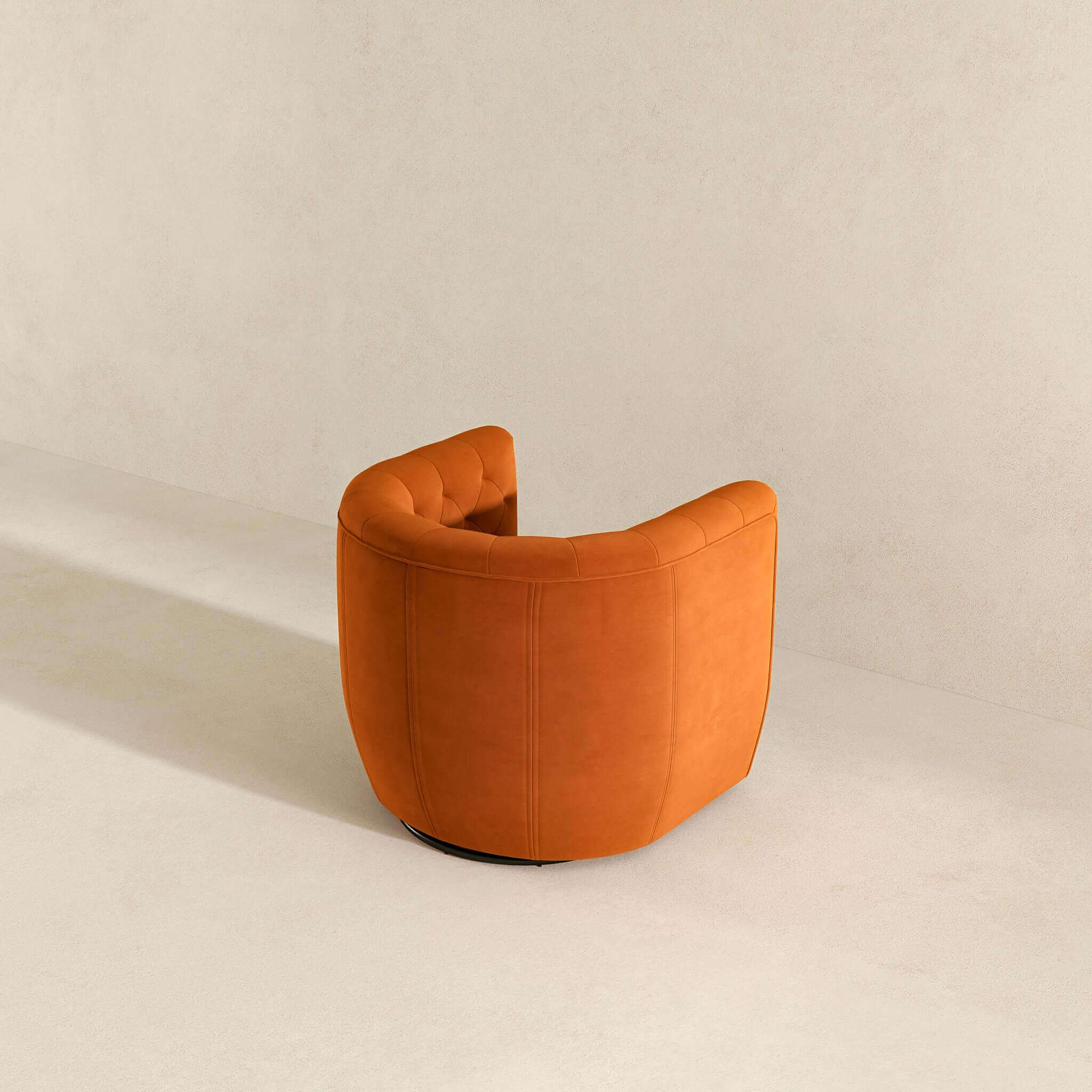 Delaney Burnt Orange Velvet Swivel Chair - Image 5