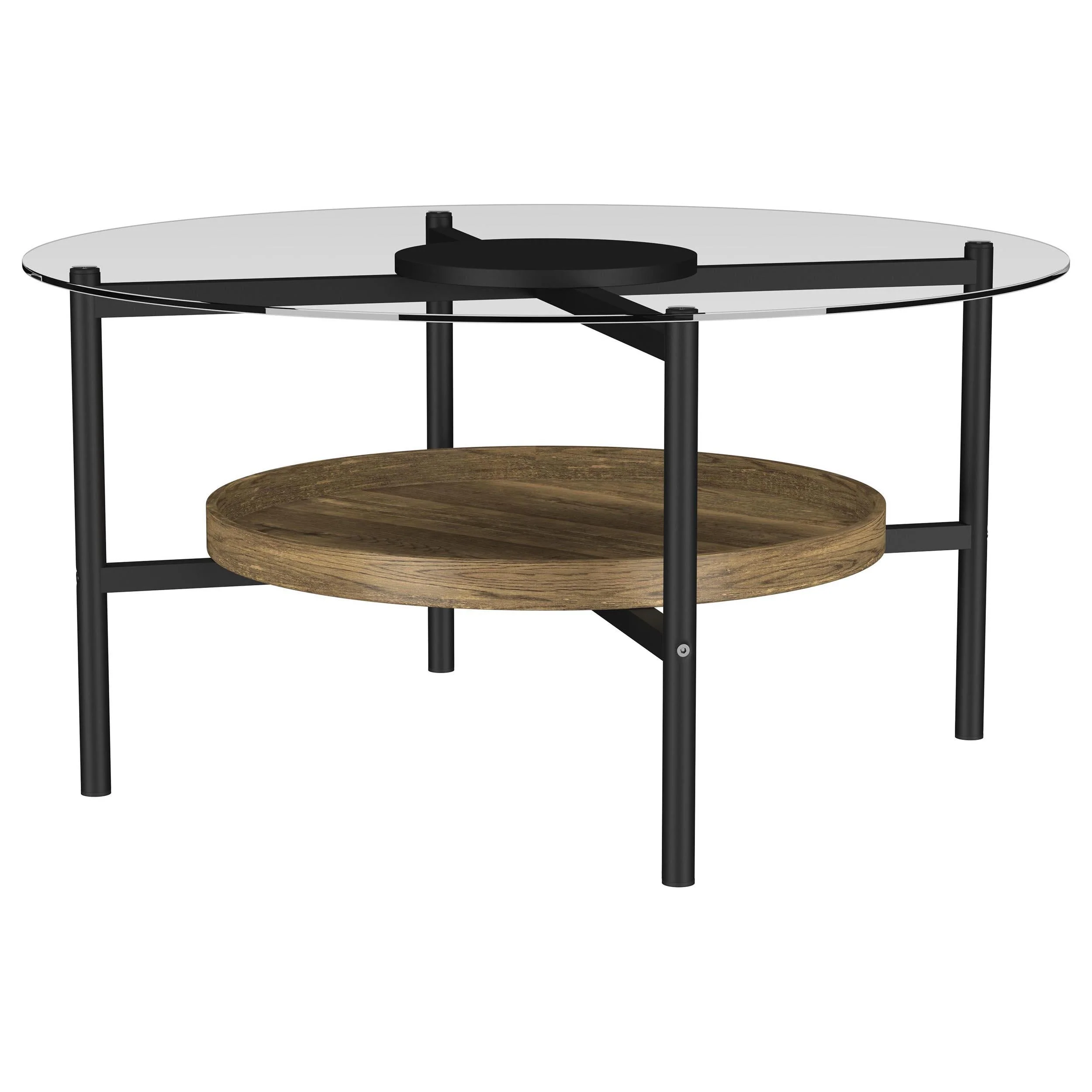 Delfin Brown 3-Piece Round Coffee and End Table Set - Image 7