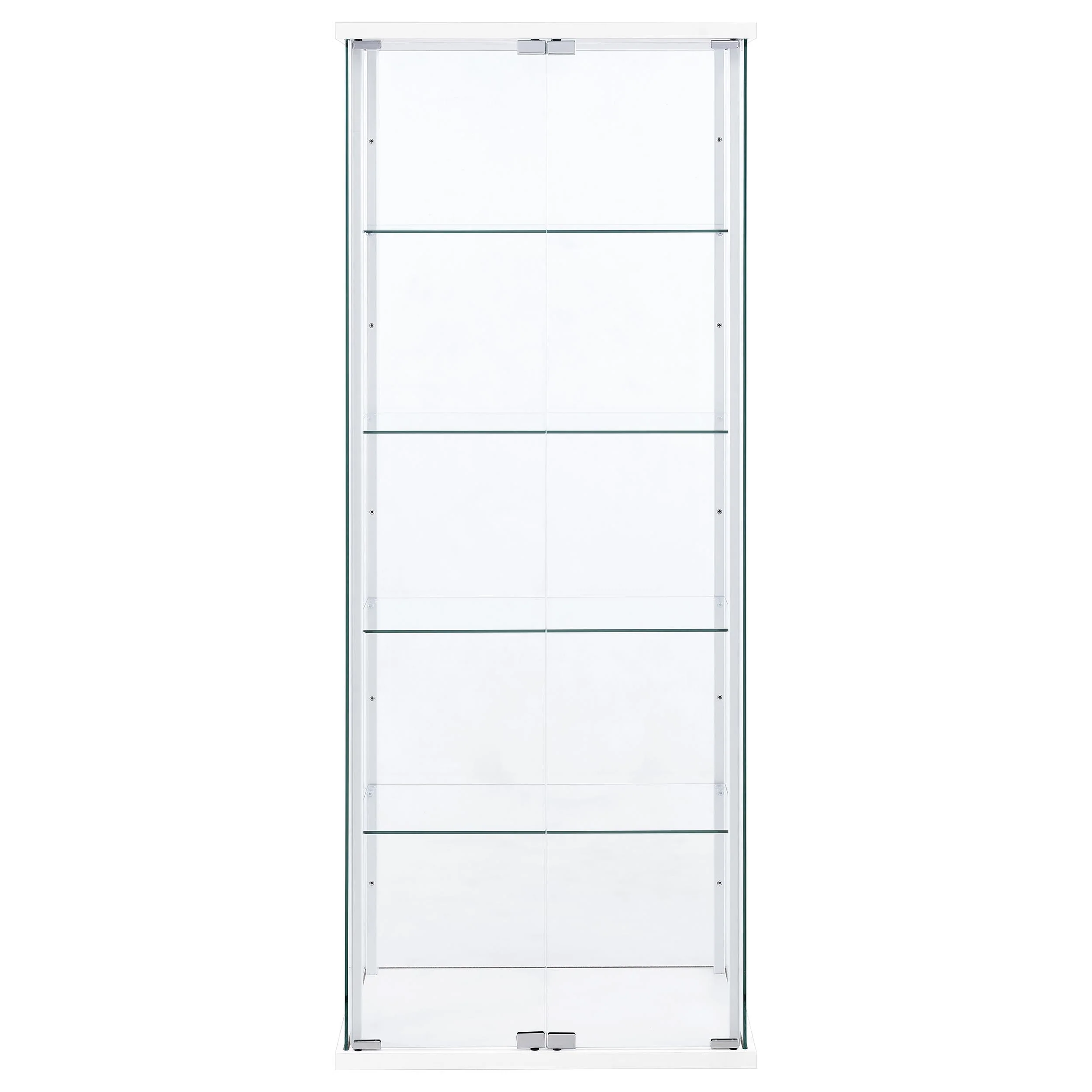 Delphinium White 4-Shelf Clear Glass Curio Display Cabinet - Image 3