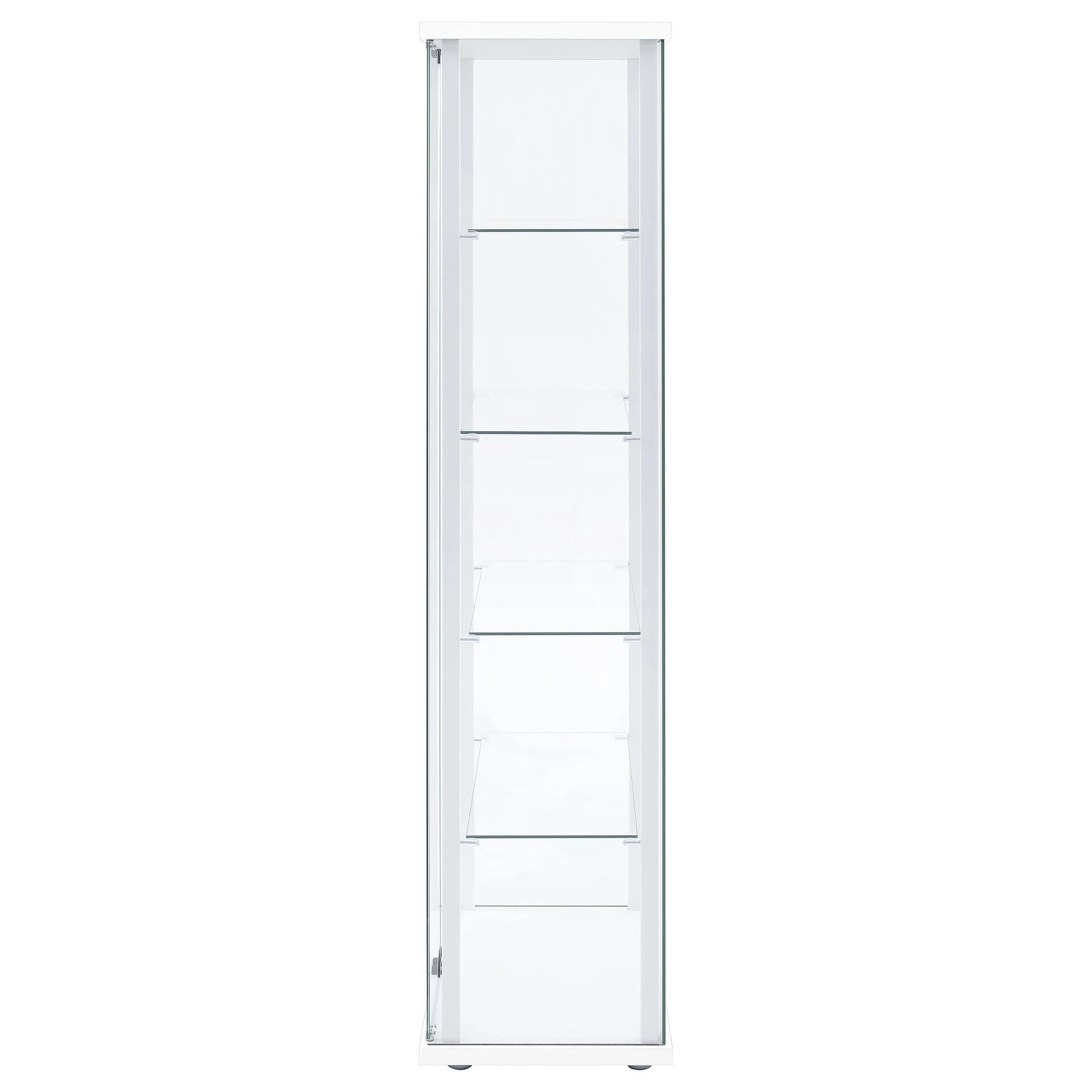 Delphinium White 4-Shelf Clear Glass Curio Display Cabinet - Image 5
