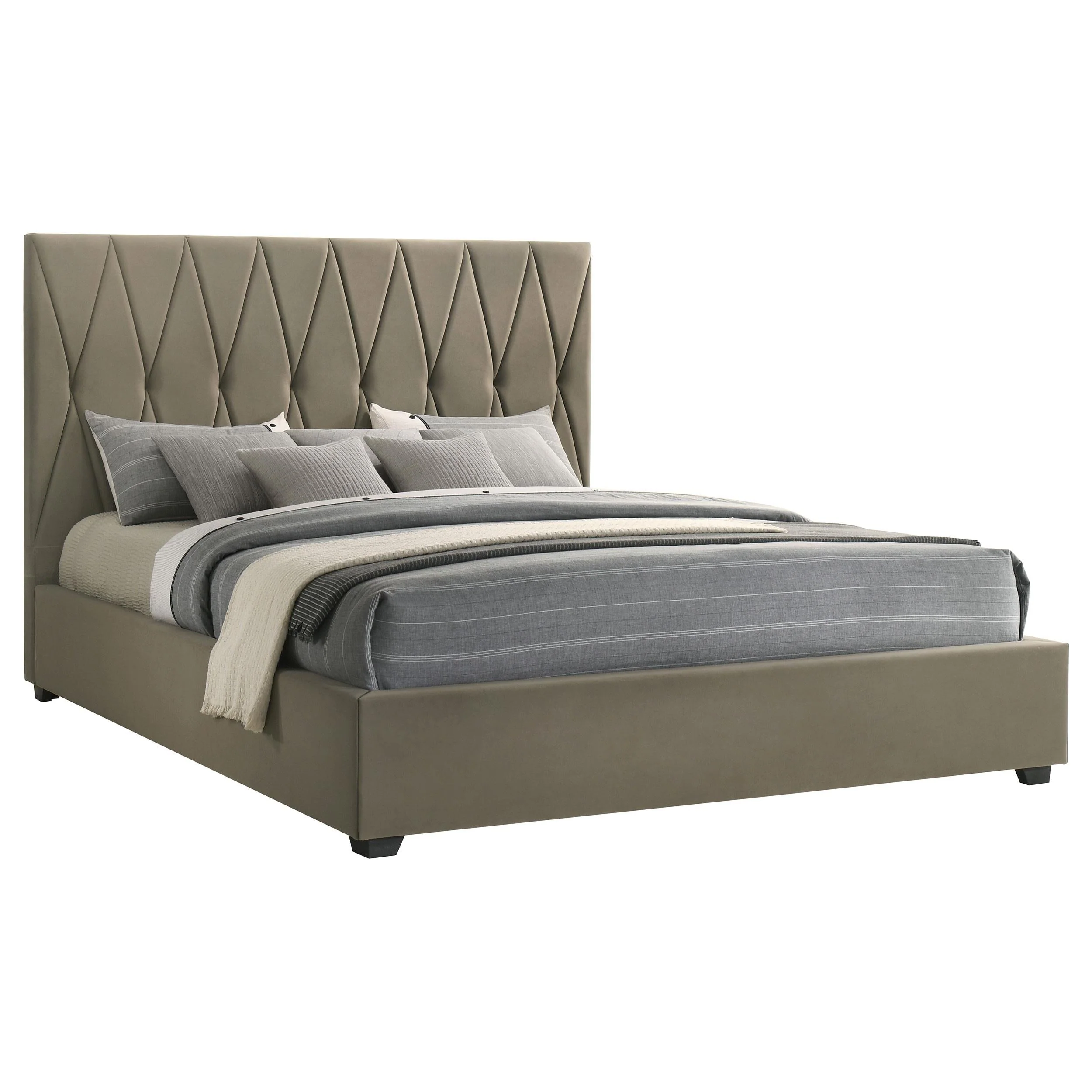 Delsea Light Brown Upholstered Eastern King Platform Bed - Image 2