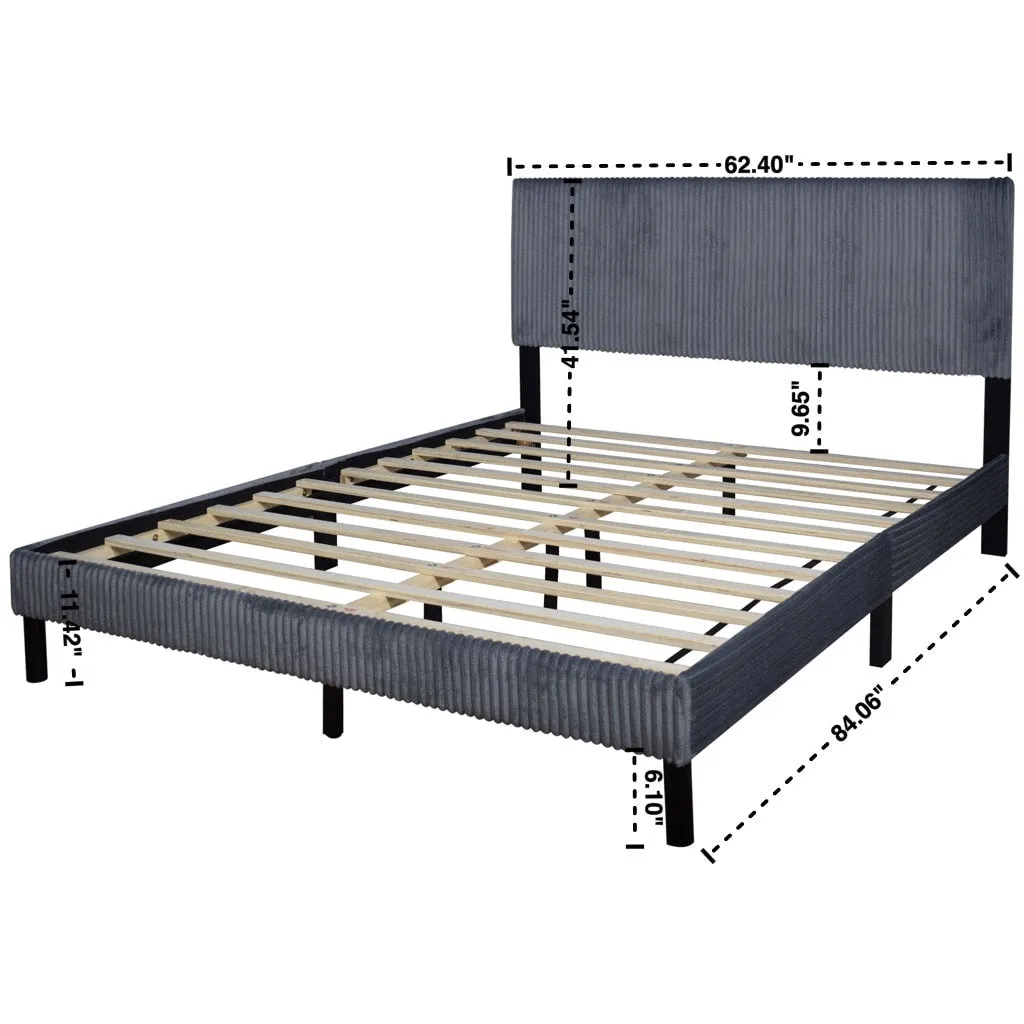 Deluxe Grey Full Platform Bed - Image 3