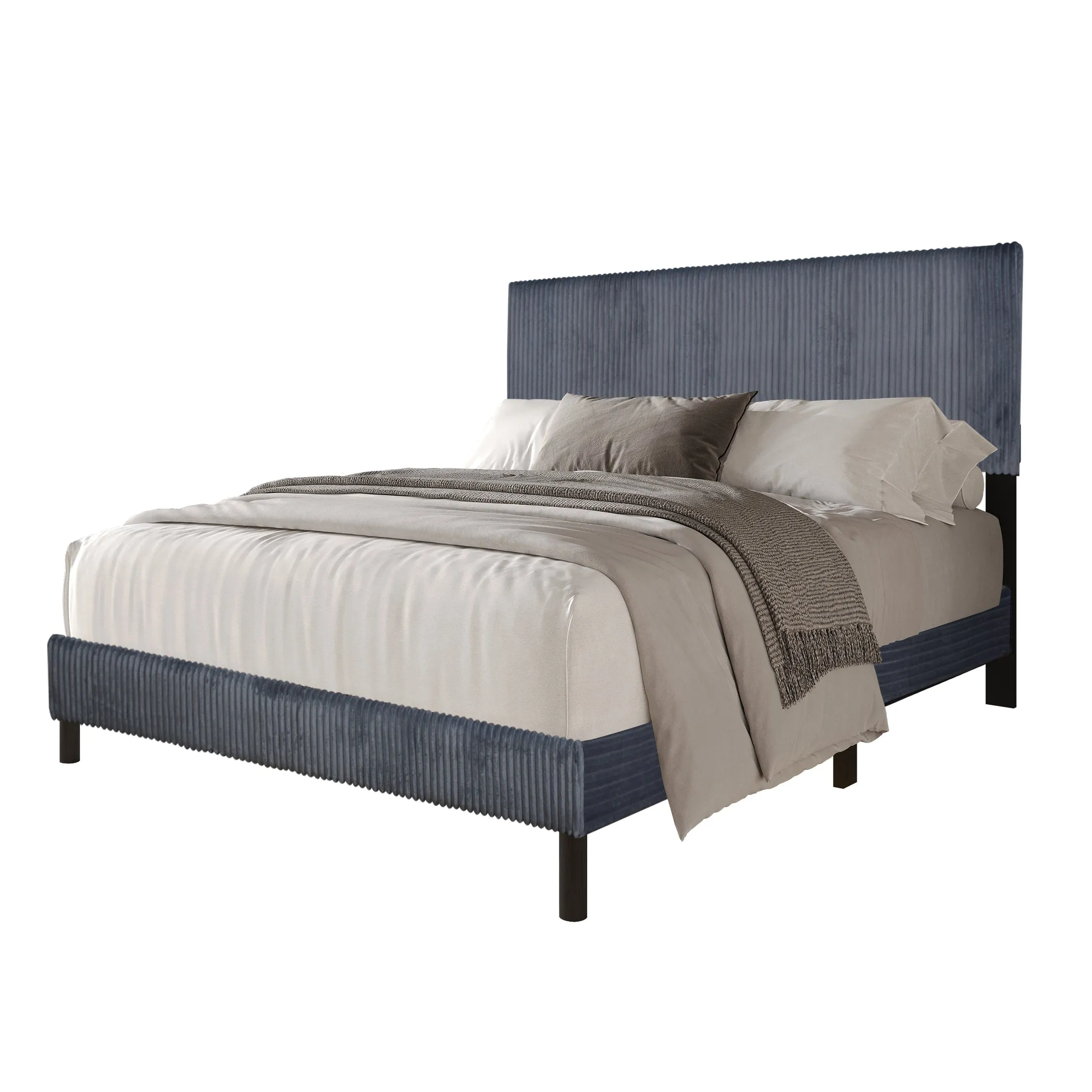 Deluxe Grey Full Platform Bed - Image 4