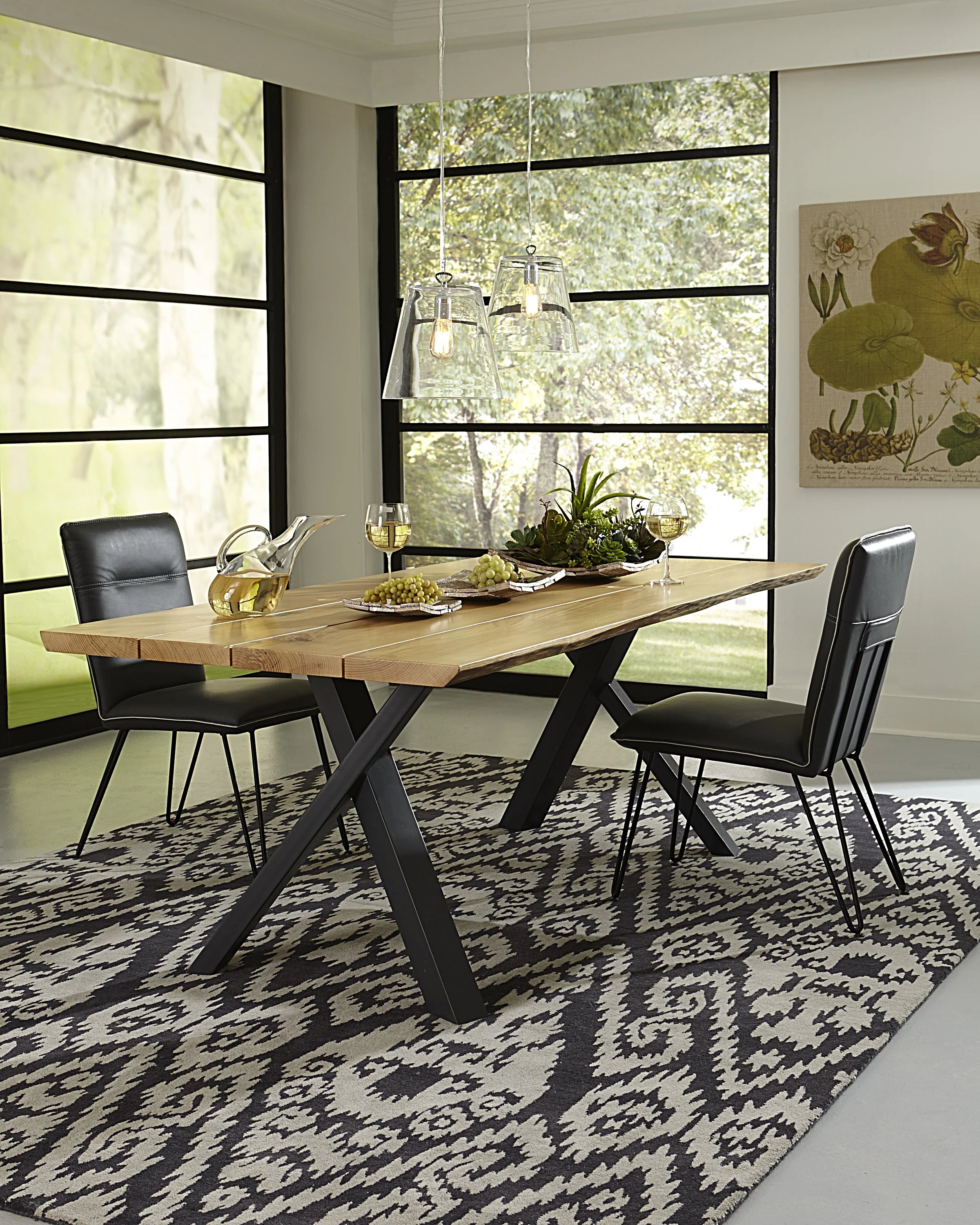 Demi Hairpin Leg Modern Dining Chair in Cobalt (Set of 2) - Image 2