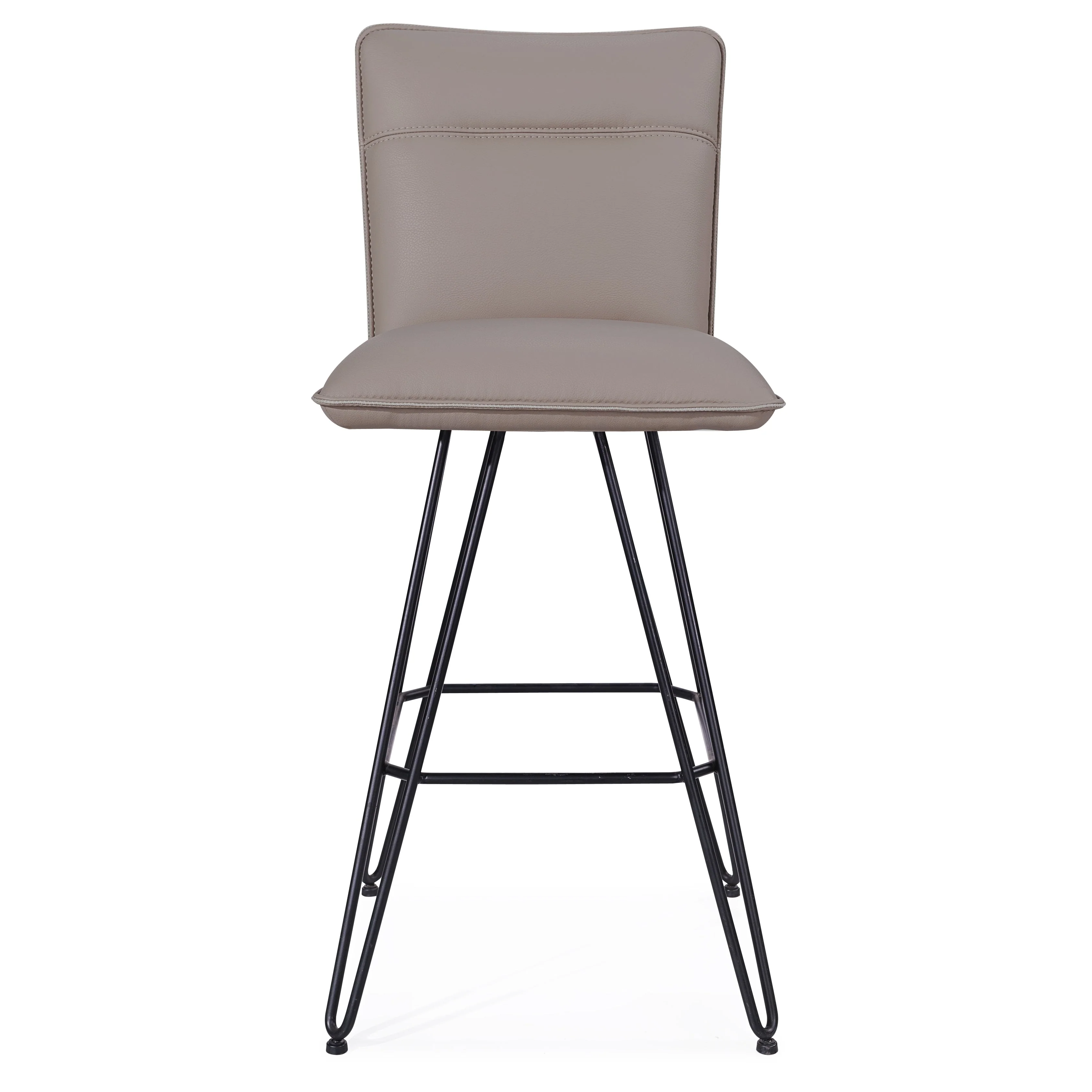 Demi Hairpin Leg Swivel Bar Stool in Taupe (Set of 2) - Image 3