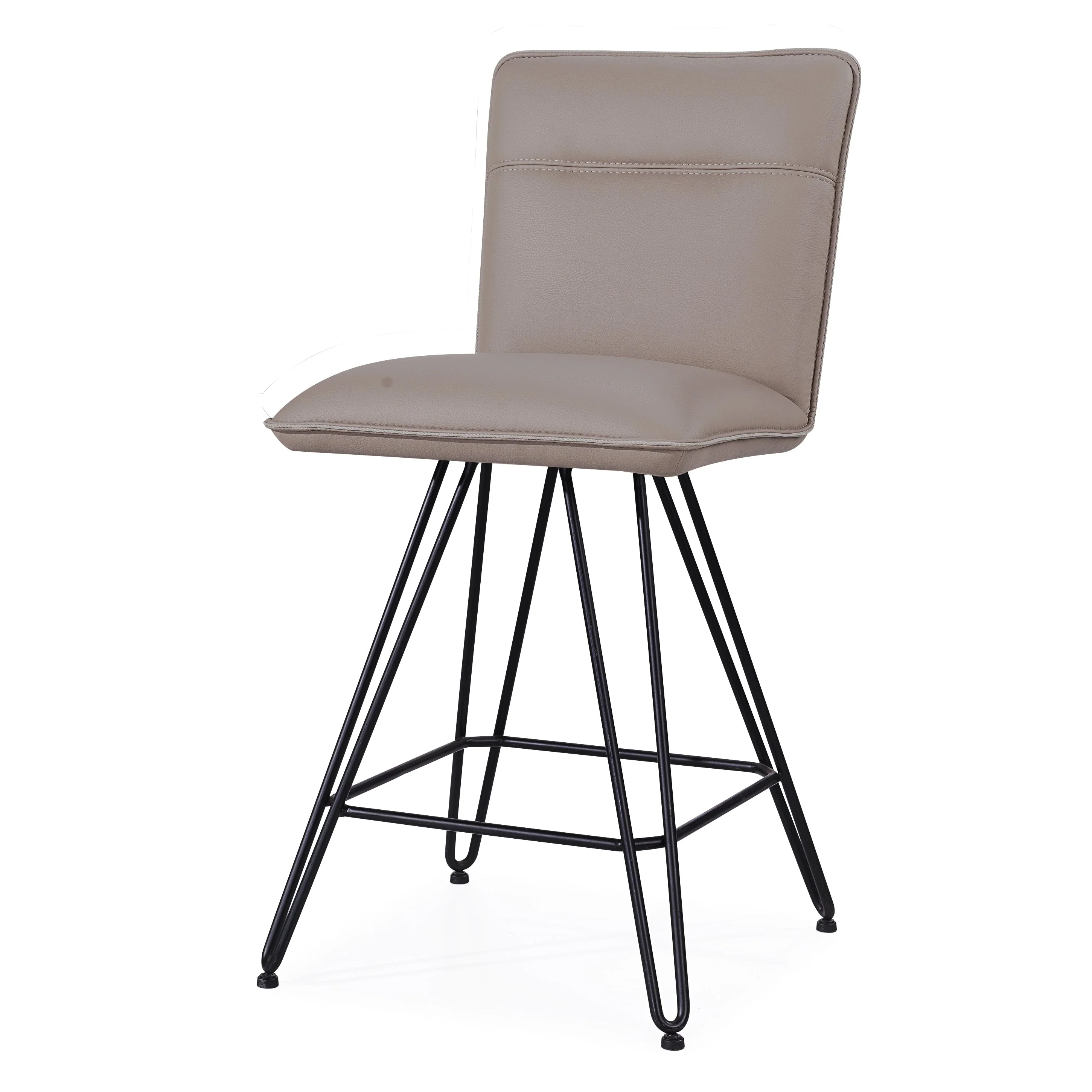 Demi Hairpin Leg Swivel Counter Stool in Taupe (Set of 2) - Image 2