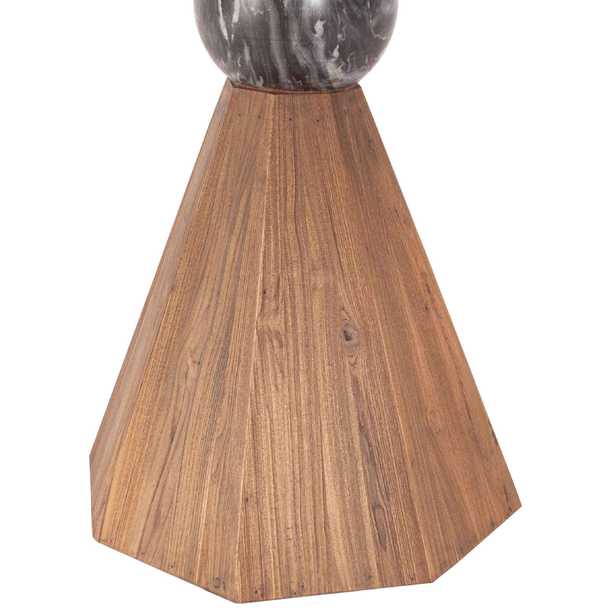 Eiffel 54" Round Dining in Antique Teakwood and Marble Round - Image 3