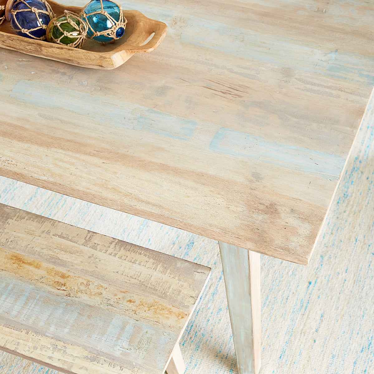 Ibizia 66" Dining Table in Vintage Teal Reclaimed Wood - Image 3