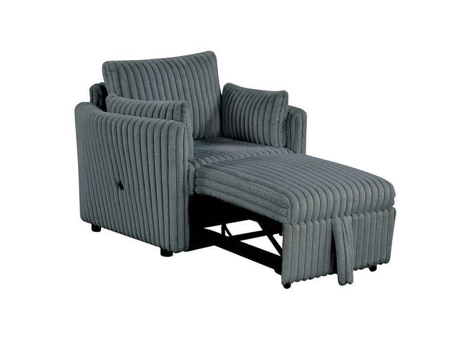Denholme Dark Gray Chair w/ Pull Out