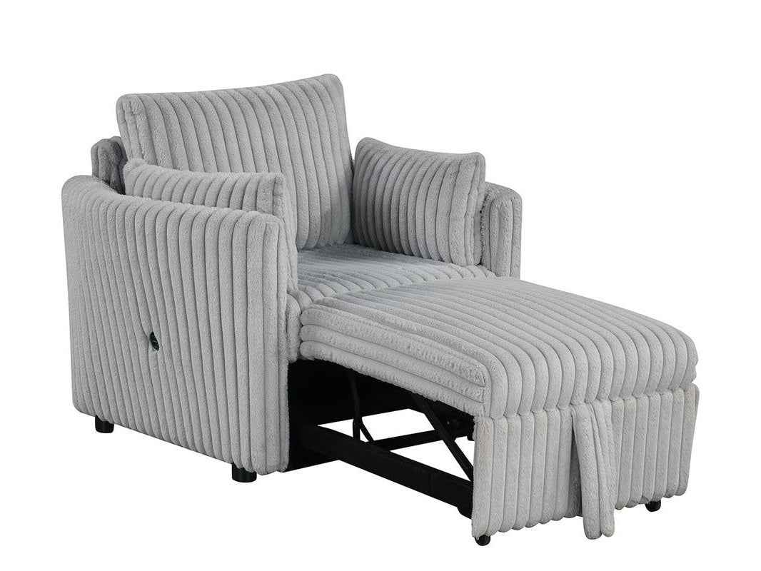 Denholme Gray Chair w/ Pull Out
