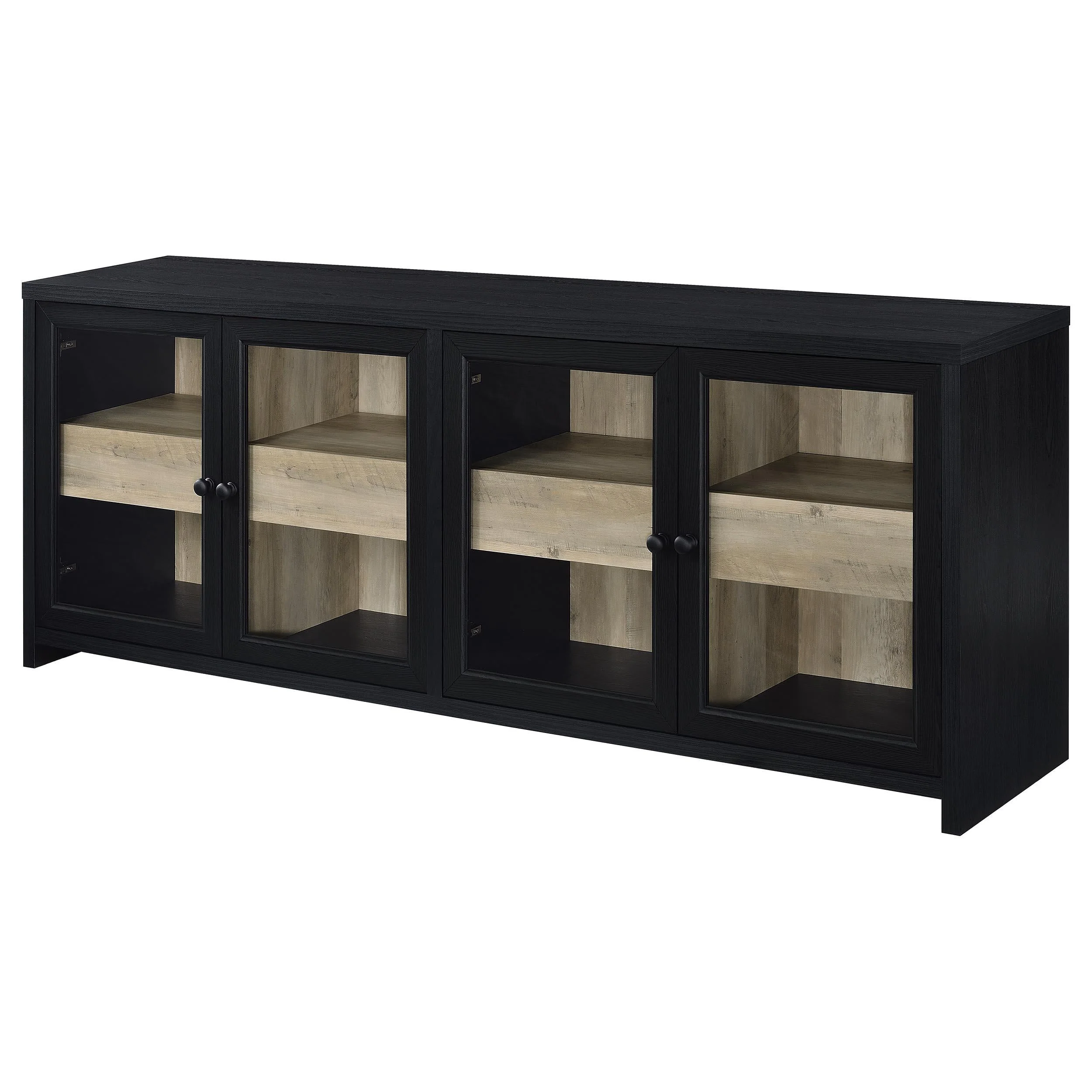 Denison Black 3-Piece Entertainment Center 79-inch TV Stand - Image 6