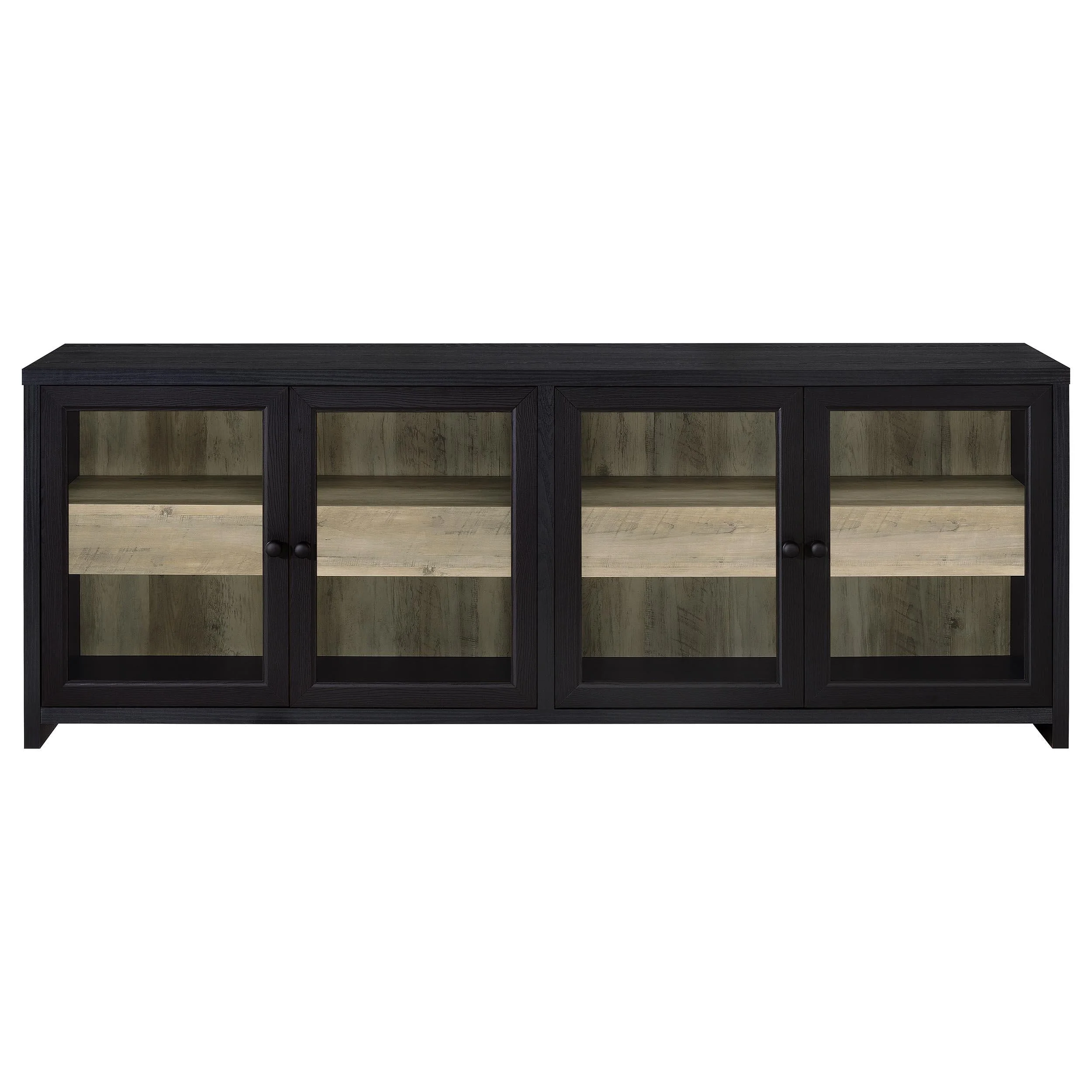 Denison Black 79-inch 4-Door TV Stand Media Console - Image 4