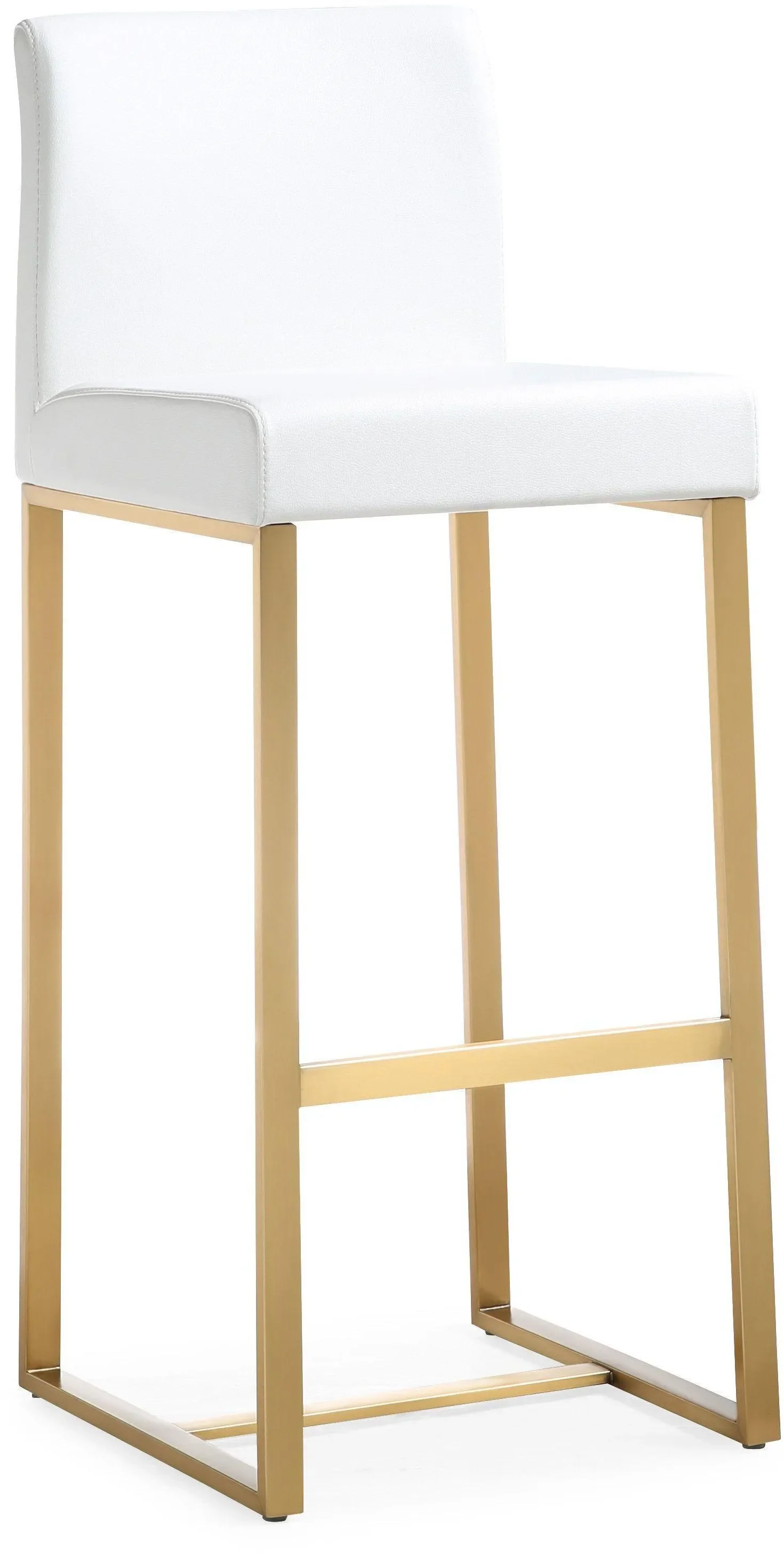 Denmark Performance Vegan Leather Stool with Gold Base - Set of 2 - Image 21