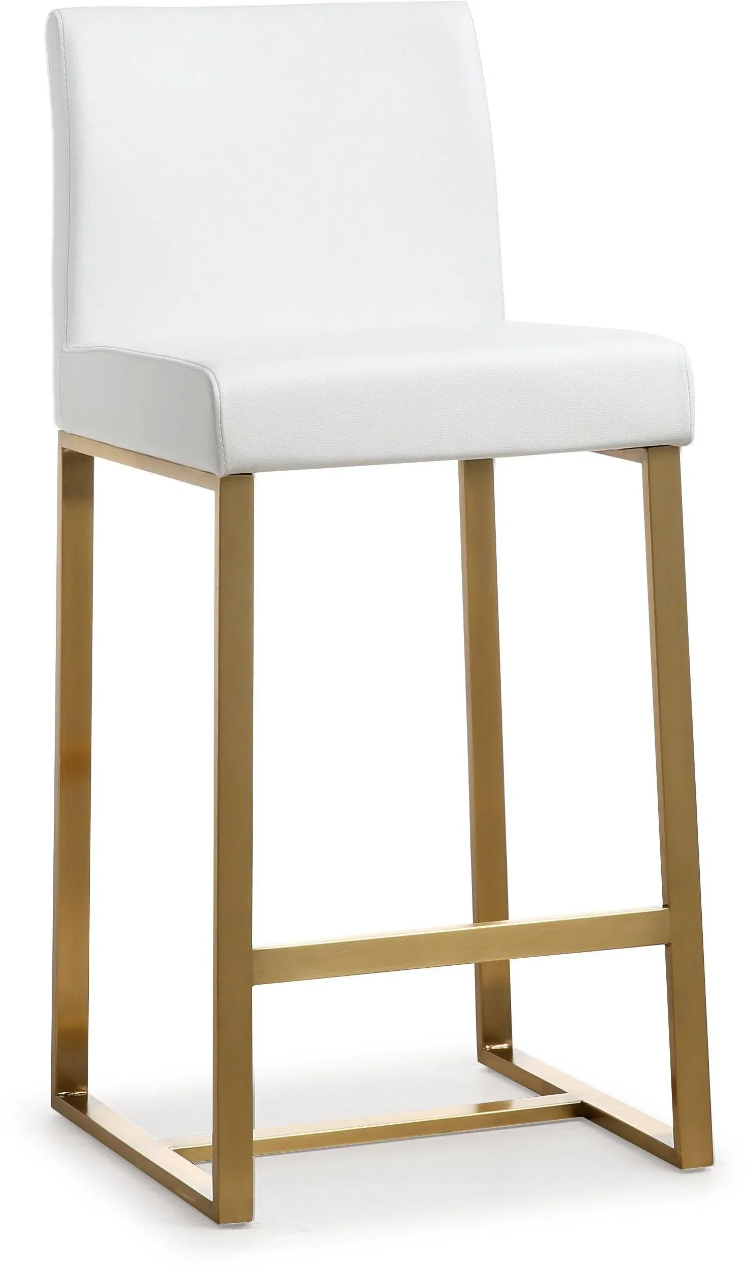 Denmark Performance Vegan Leather Stool with Gold Base - Set of 2 - Image 30