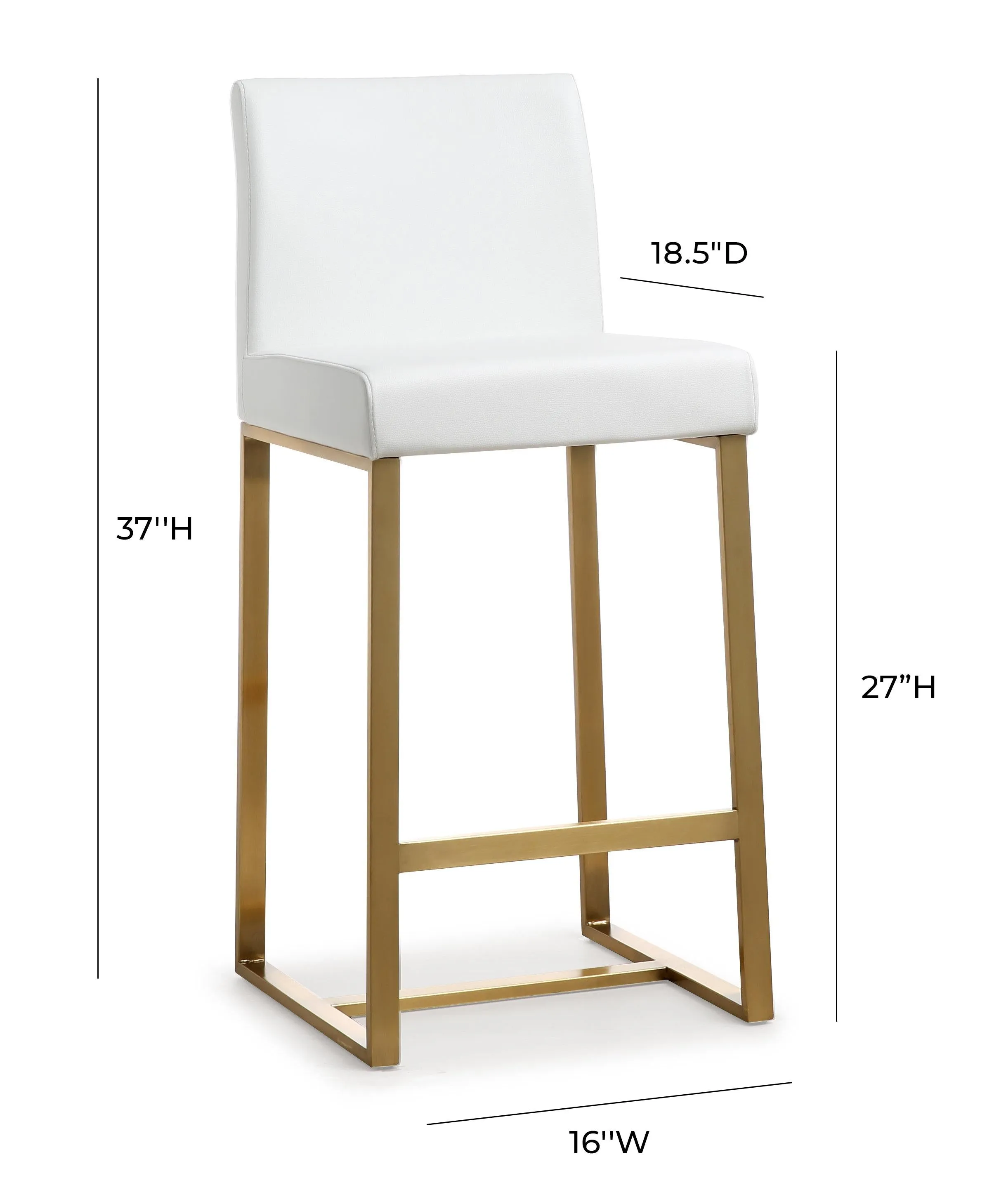 Denmark Performance Vegan Leather Stool with Gold Base - Set of 2 - Image 37