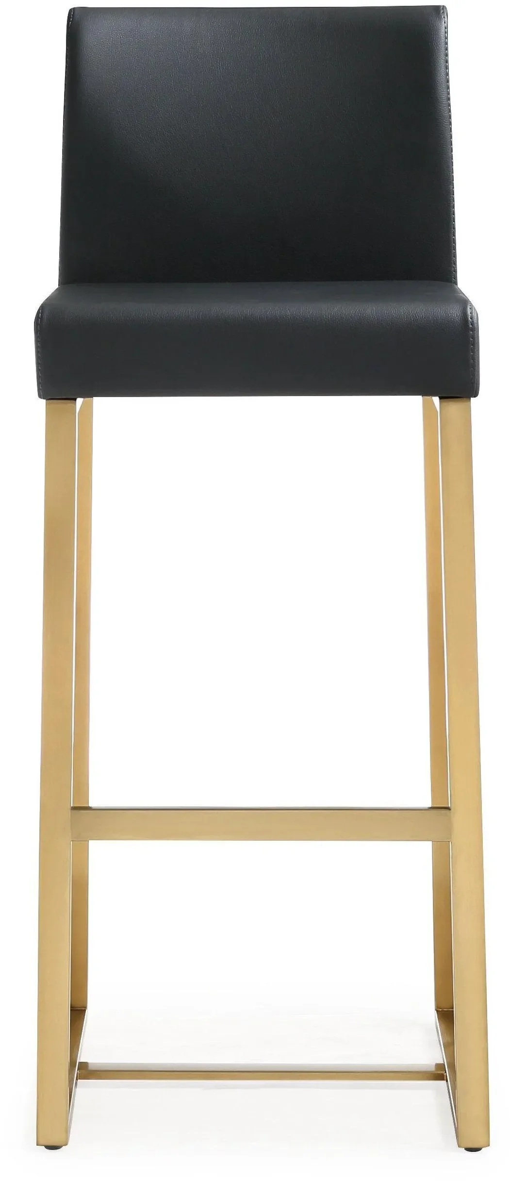 Denmark Performance Vegan Leather Stool with Gold Base - Set of 2 - Image 5