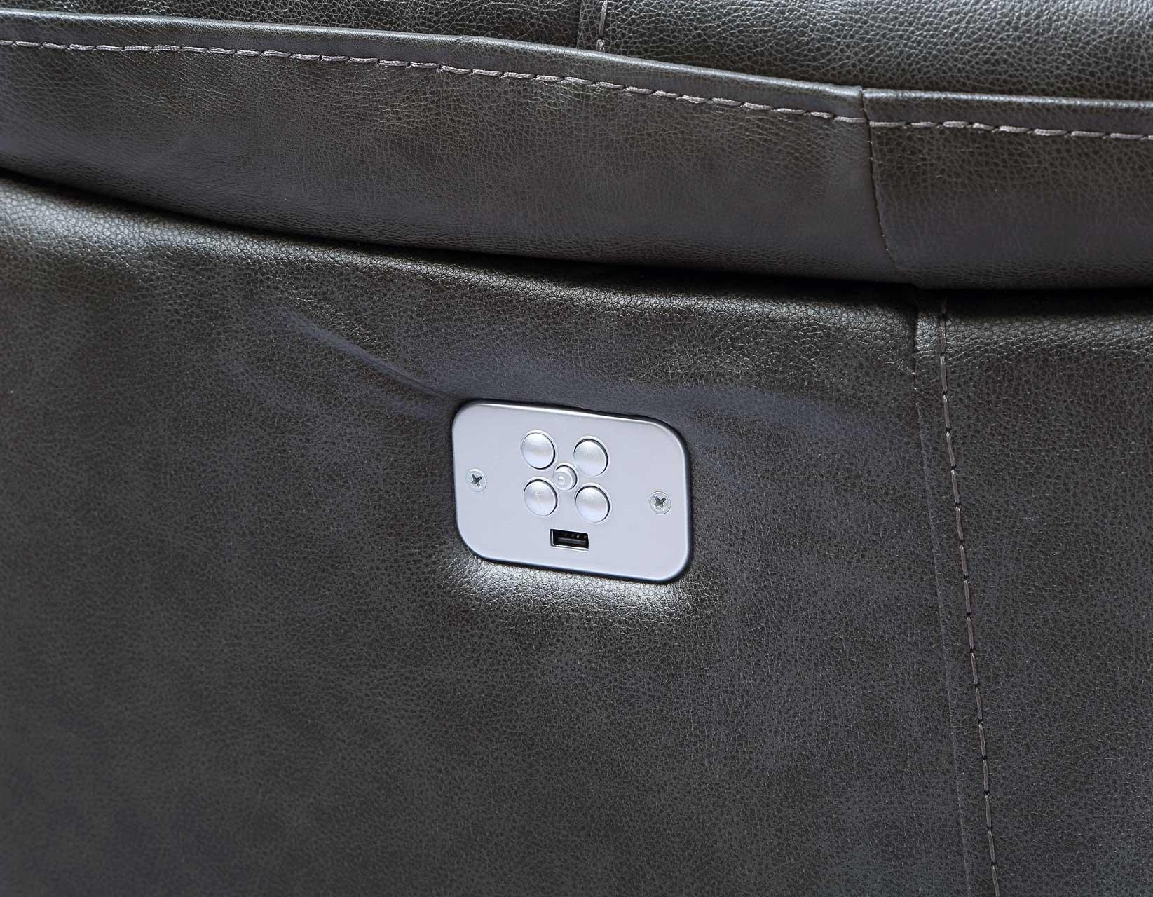 Denver Charcoal Dual-Power 6-Piece Sectional - Image 11