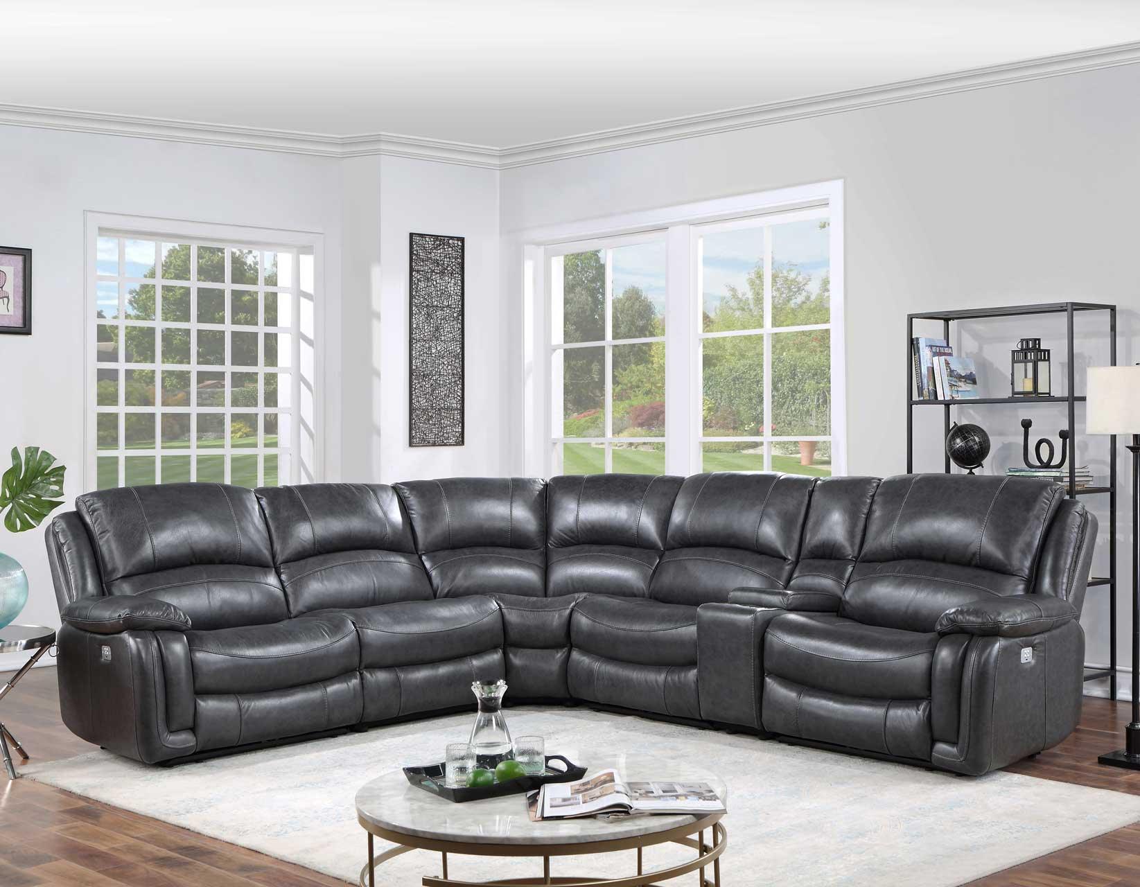 Denver Charcoal Dual-Power 6-Piece Sectional - Image 2