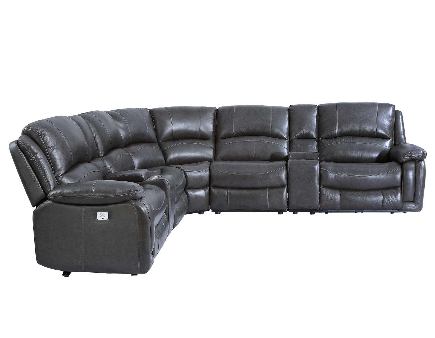 Denver Charcoal Dual-Power 6-Piece Sectional - Image 4