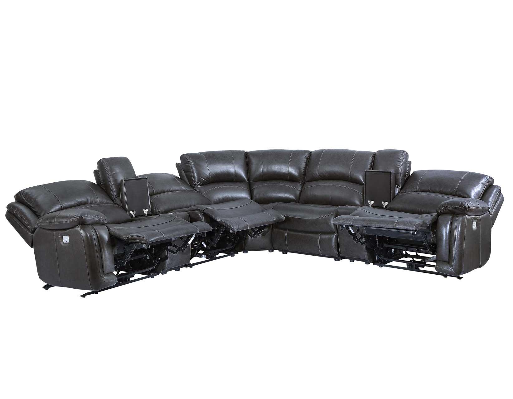 Denver Charcoal Dual-Power 6-Piece Sectional - Image 5