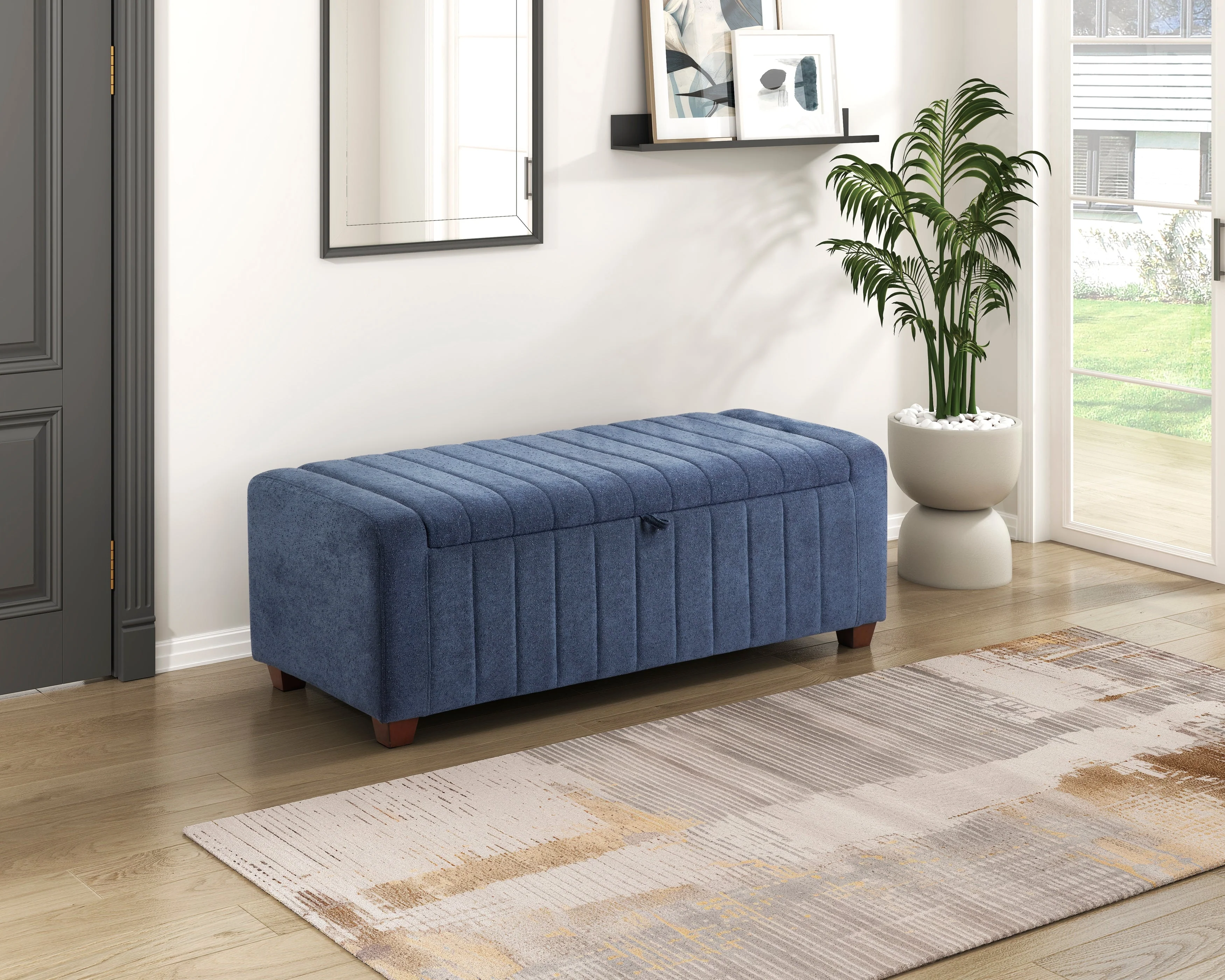 Derby Blue Storage Bench - Image 6