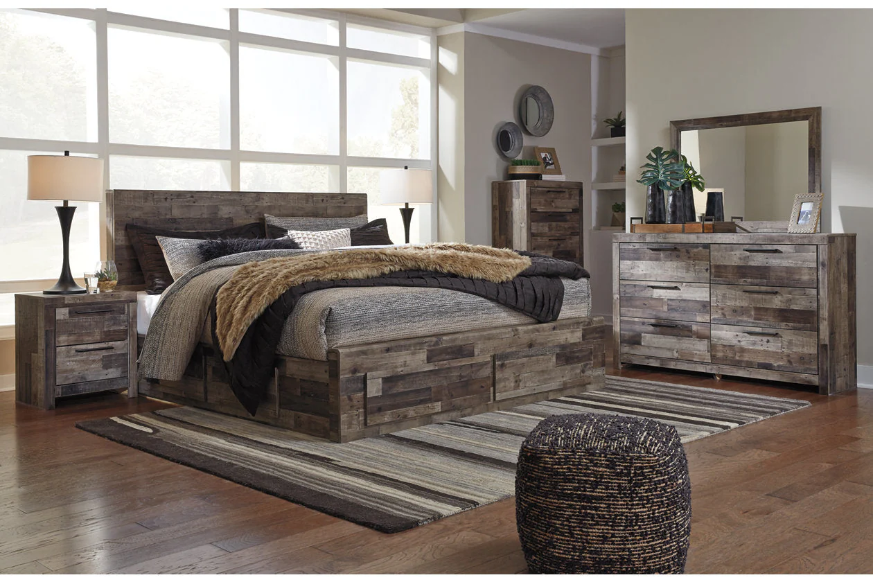 Derekson Multi Gray King Storage Platform Bed with 6 Drawers - Image 7