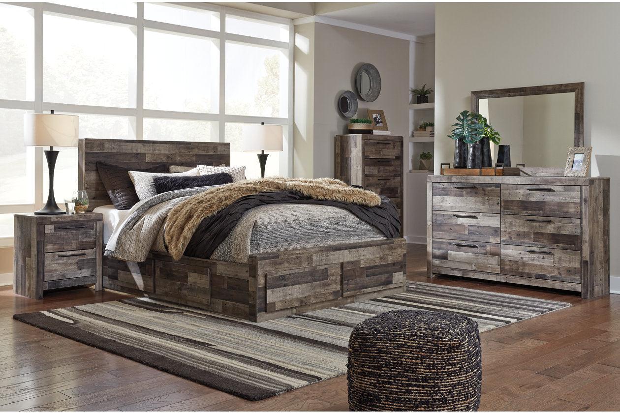 Derekson Multi Gray Queen Platform Bed with 4 Storage Drawers - Image 5