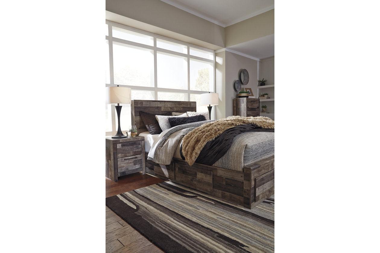 Derekson Multi Gray Queen Platform Bed with 4 Storage Drawers - Image 8
