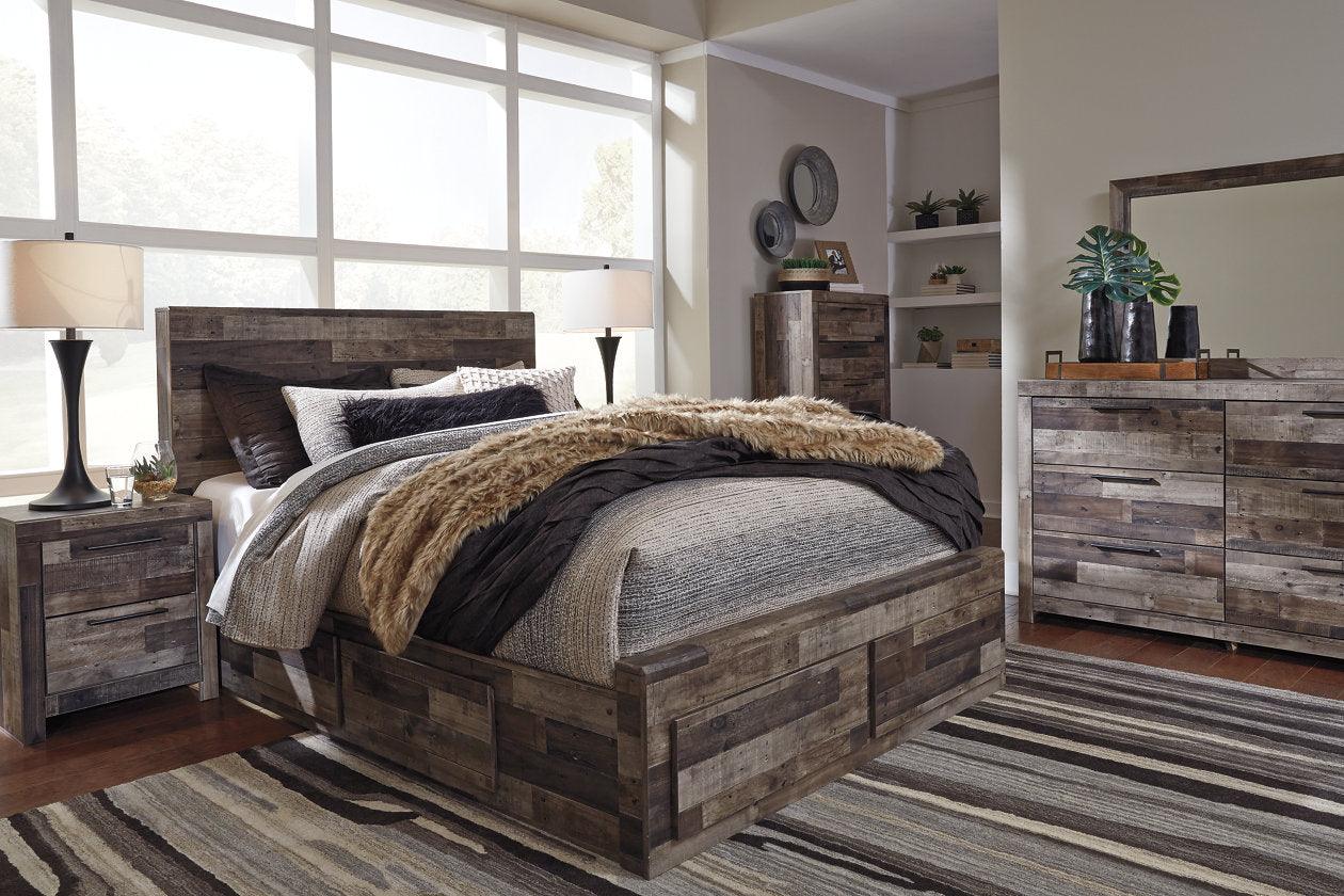 Derekson Multi Gray Queen Platform Bed with 4 Storage Drawers - Image 9