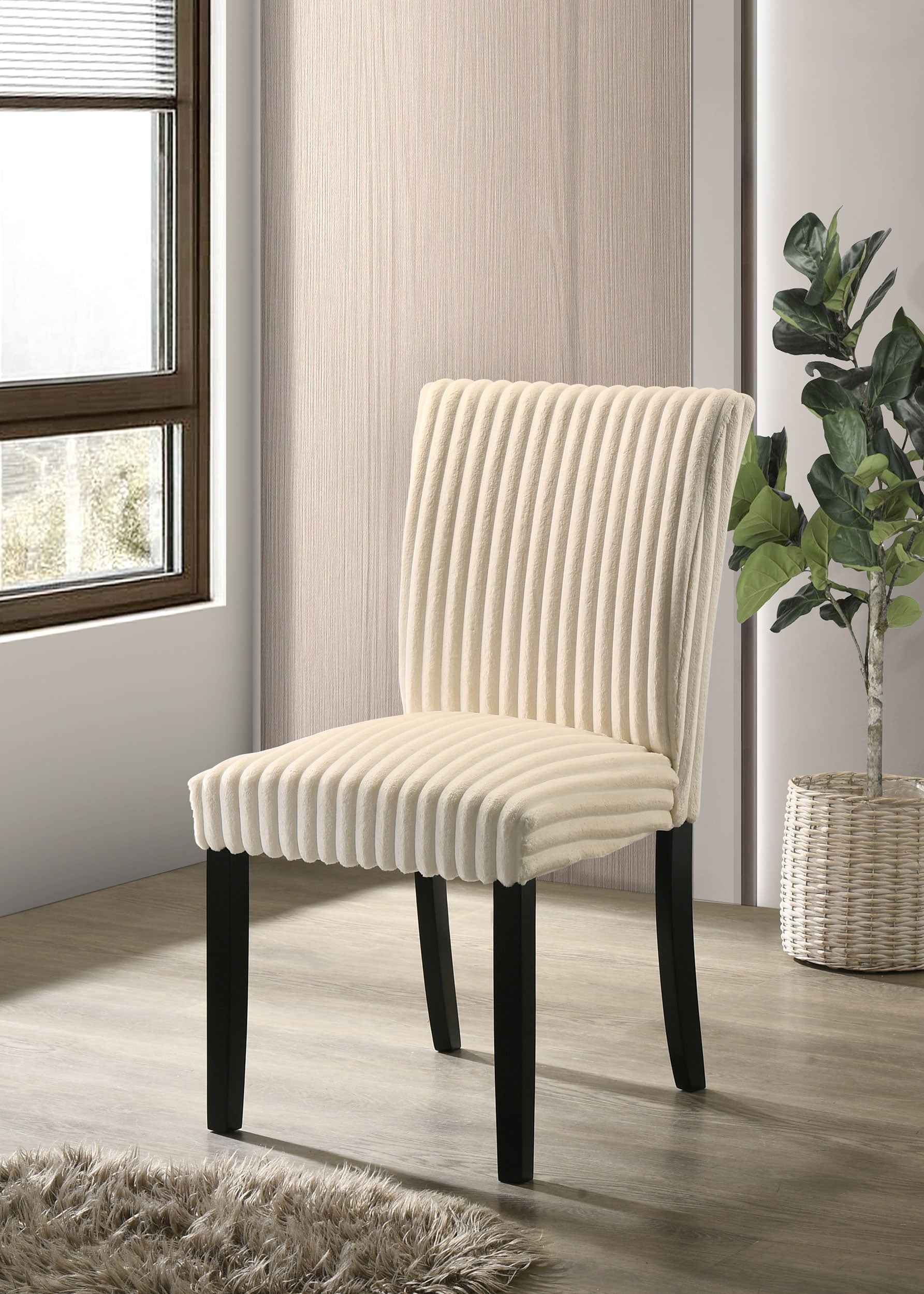 Dermott Cream Upholstered Parson Dining Side Chair (Set of 2) - Image 2