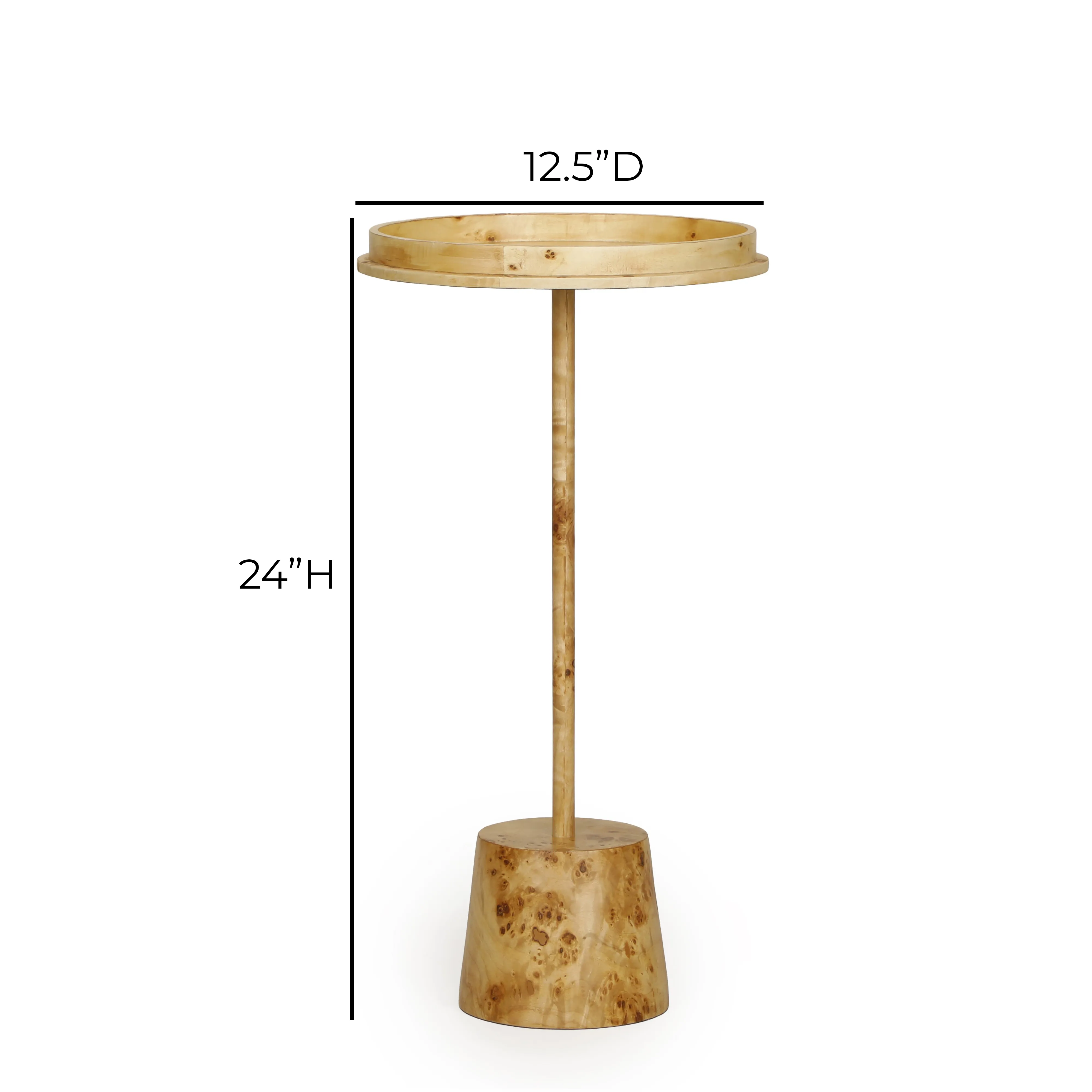 Destin Natural Burl Designer Side Table - Image 6