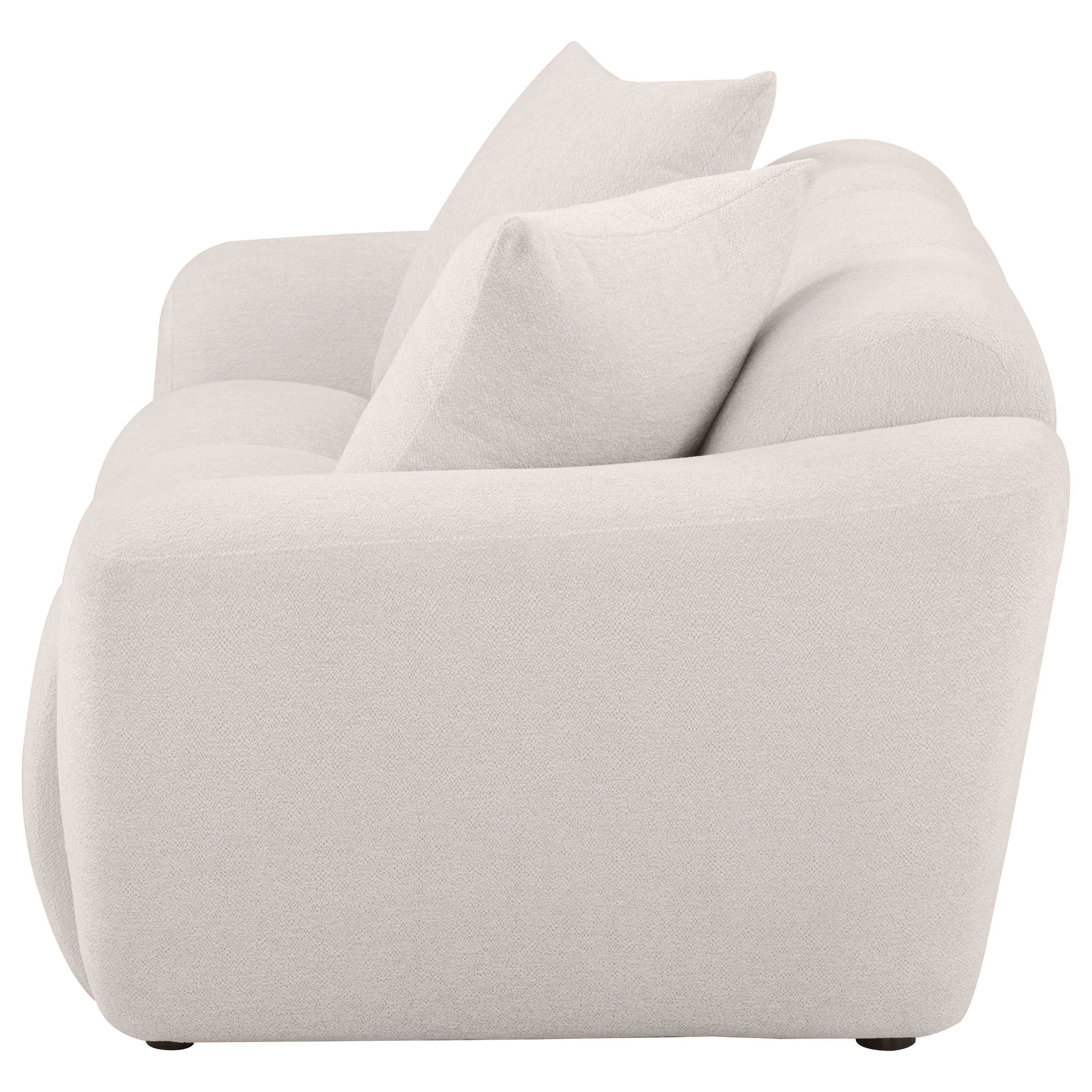 Destino Greige Chenille Upholstered Splayed Arm Loveseat - Image 4