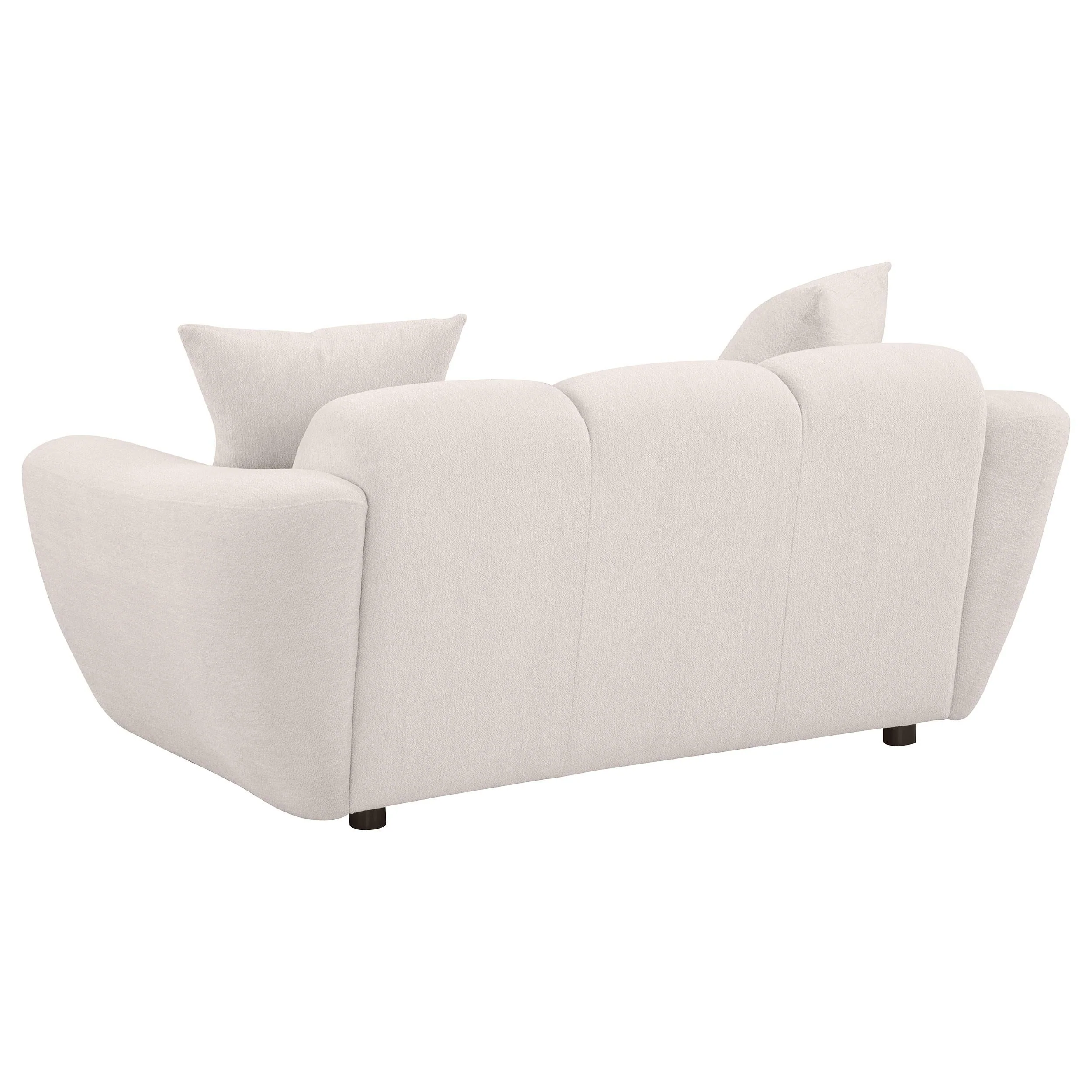 Destino Greige Chenille Upholstered Splayed Arm Loveseat - Image 5