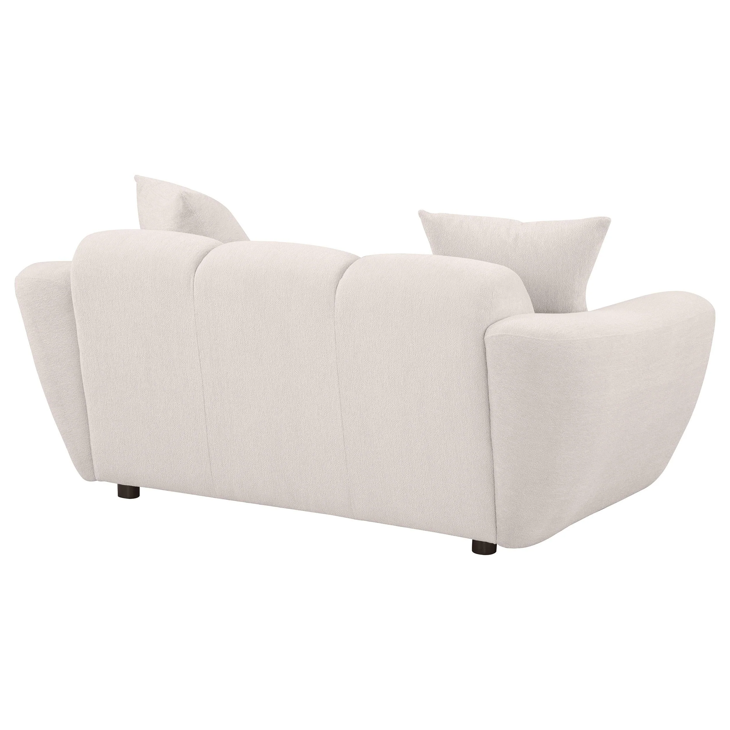 Destino Greige Chenille Upholstered Splayed Arm Loveseat - Image 6