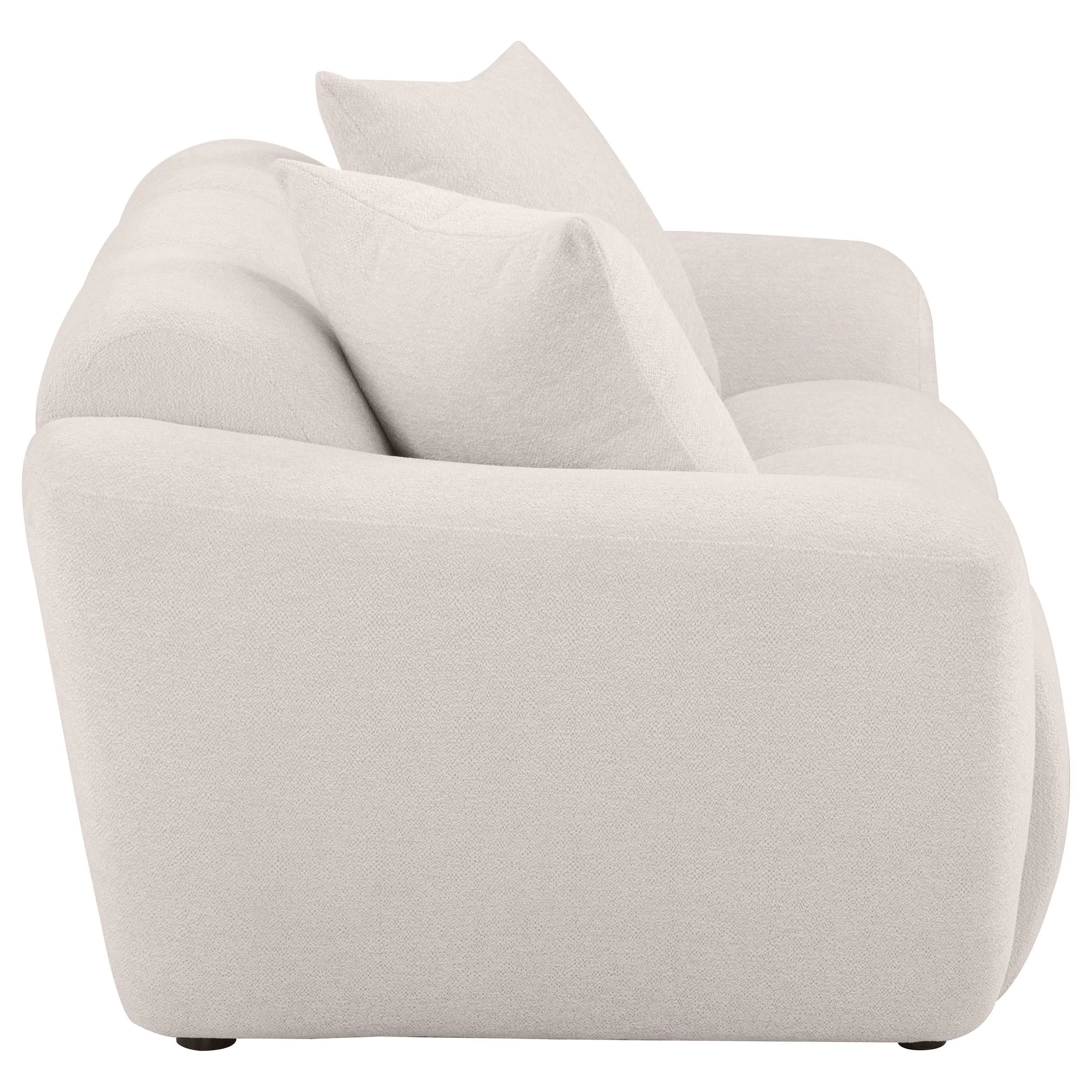 Destino Greige Chenille Upholstered Splayed Arm Loveseat - Image 7