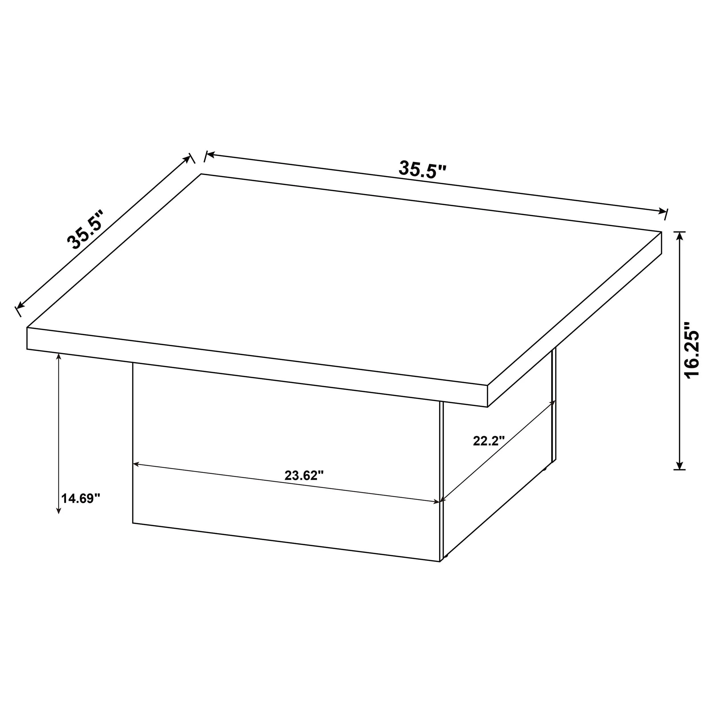 Devar Black 3-Piece Square Cocktail Coffee End Table Set - Image 15