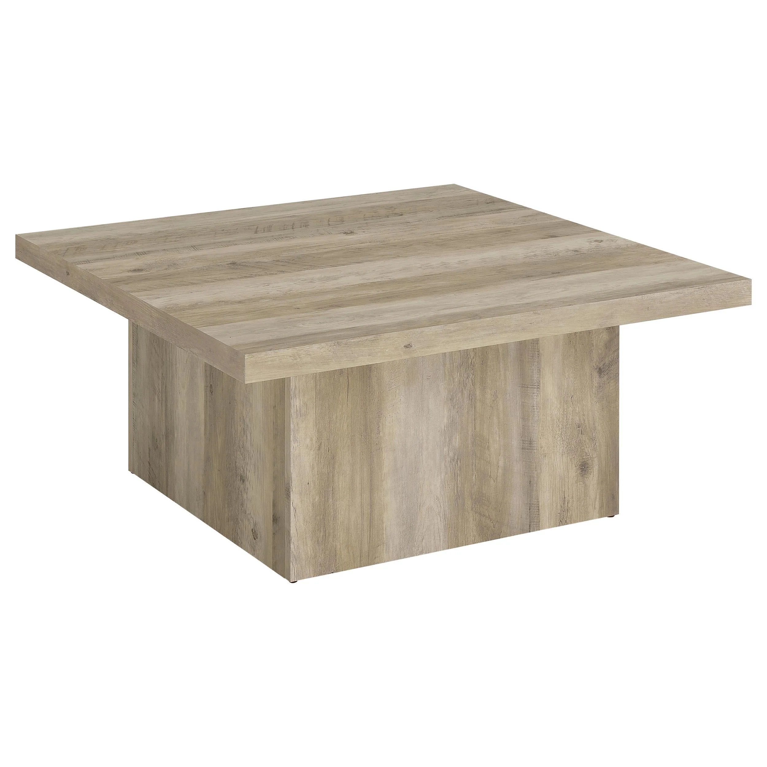 Devar Distressed Pine Square Engineered Wood Coffee Table - Image 2