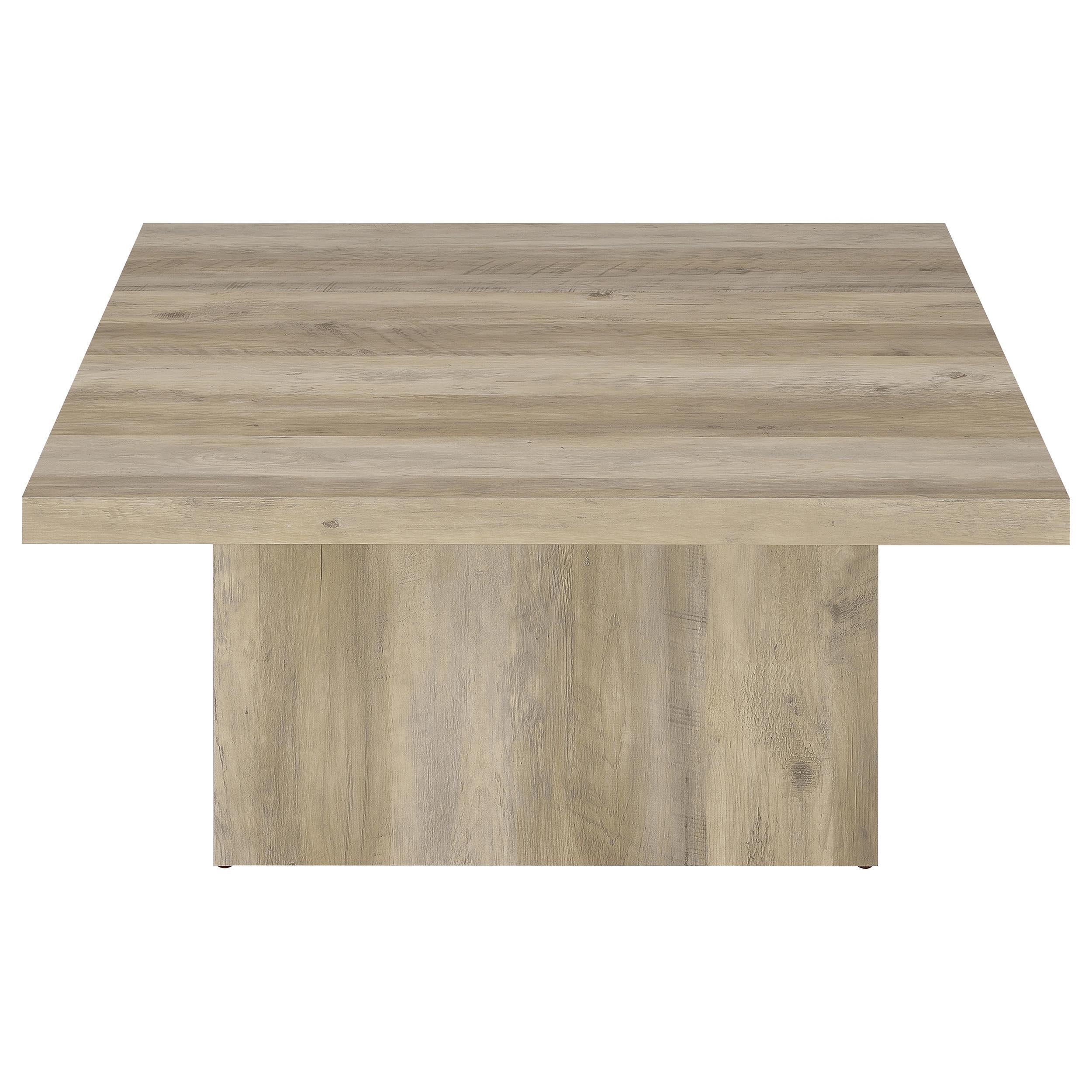 Devar Distressed Pine Square Engineered Wood Coffee Table - Image 3