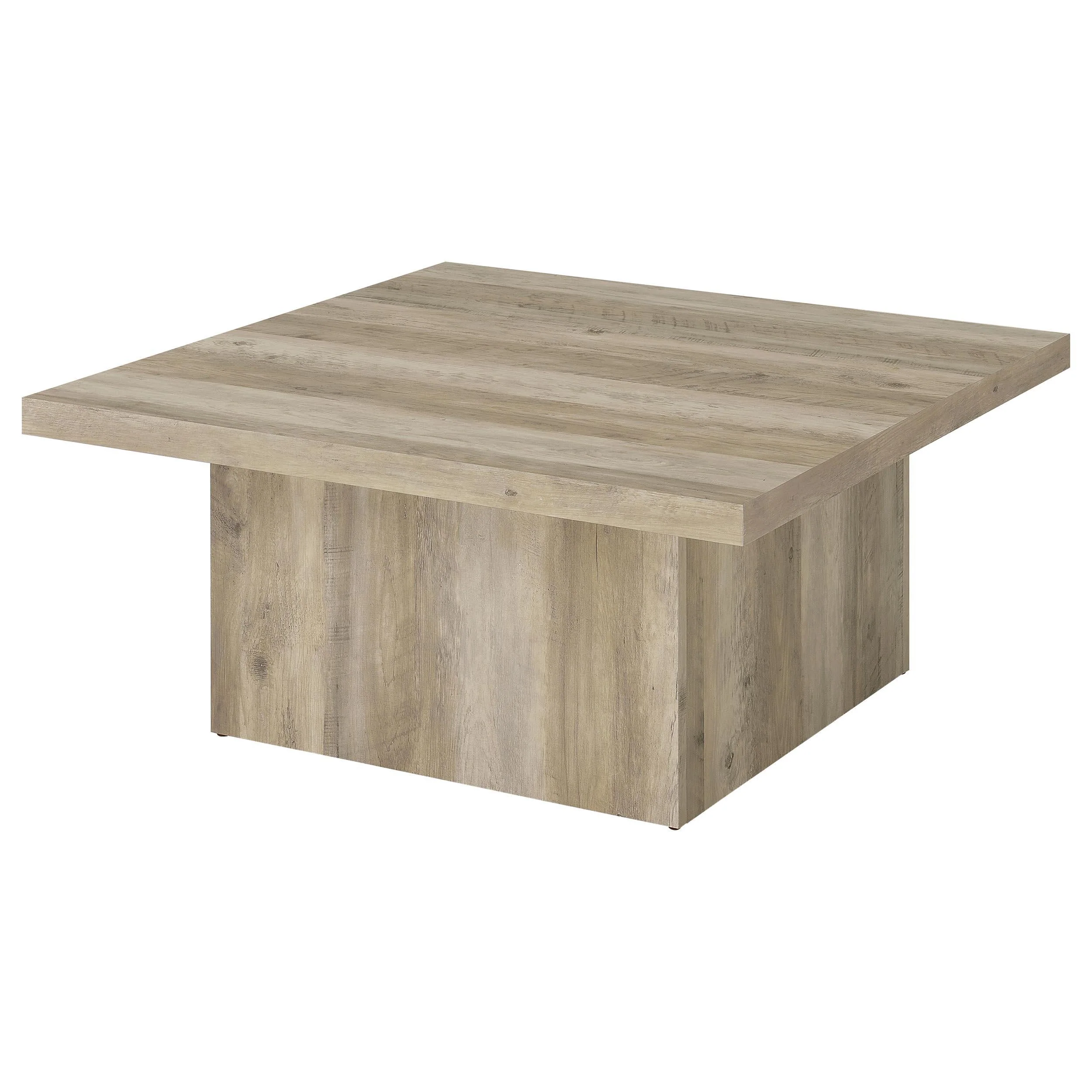 Devar Distressed Pine Square Engineered Wood Coffee Table - Image 4