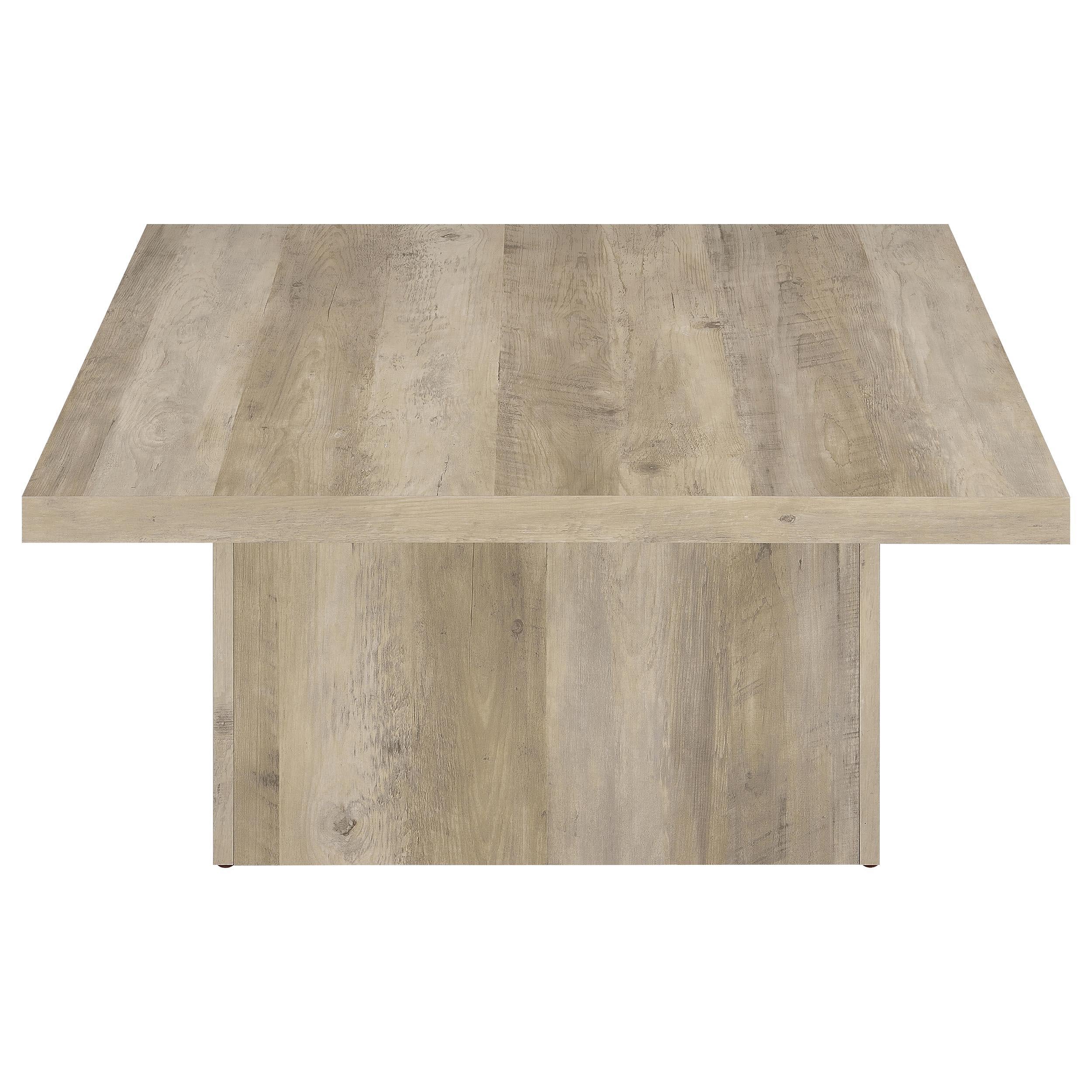 Devar Distressed Pine Square Engineered Wood Coffee Table - Image 6